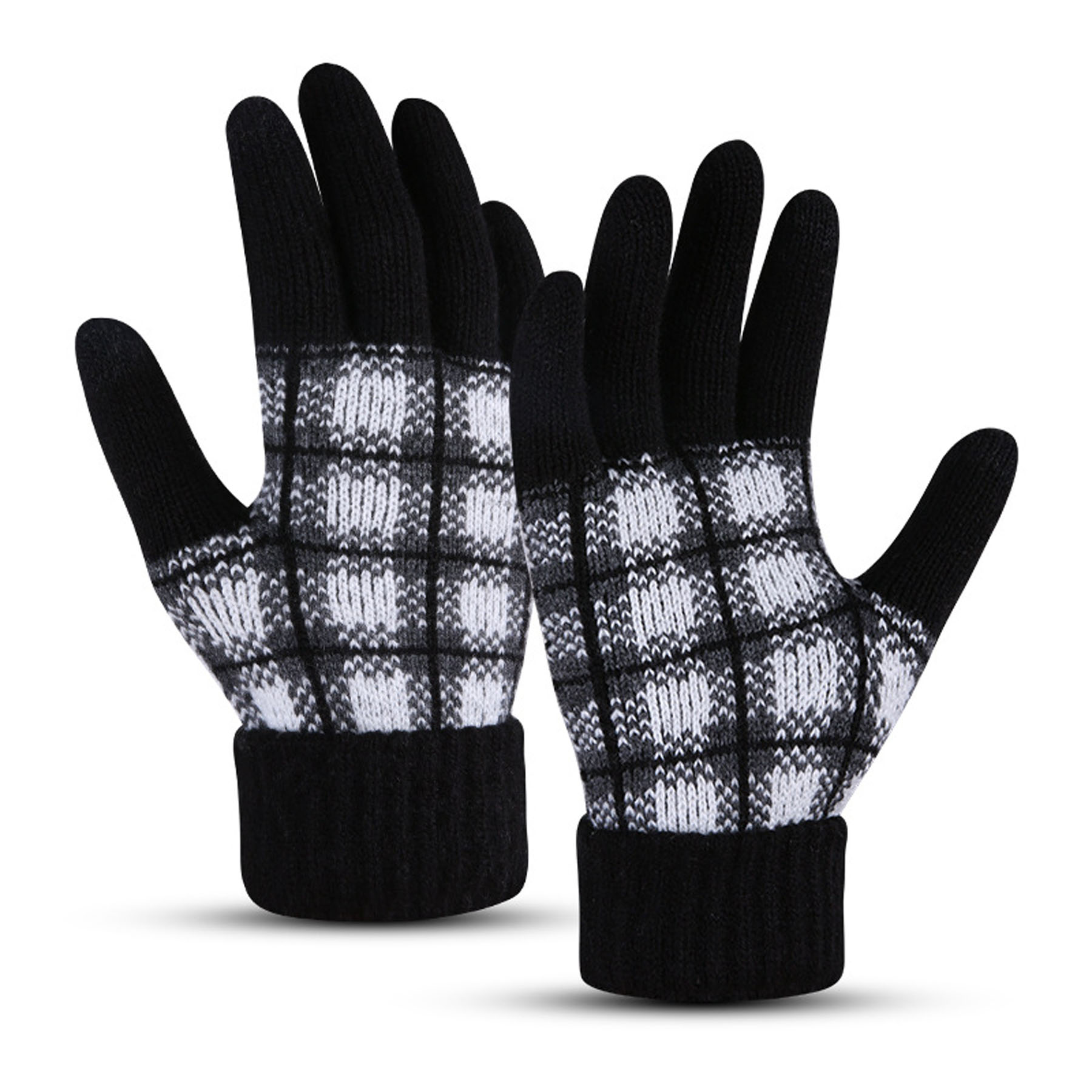 Winter Plaid Fleece-Lined Gloves 5