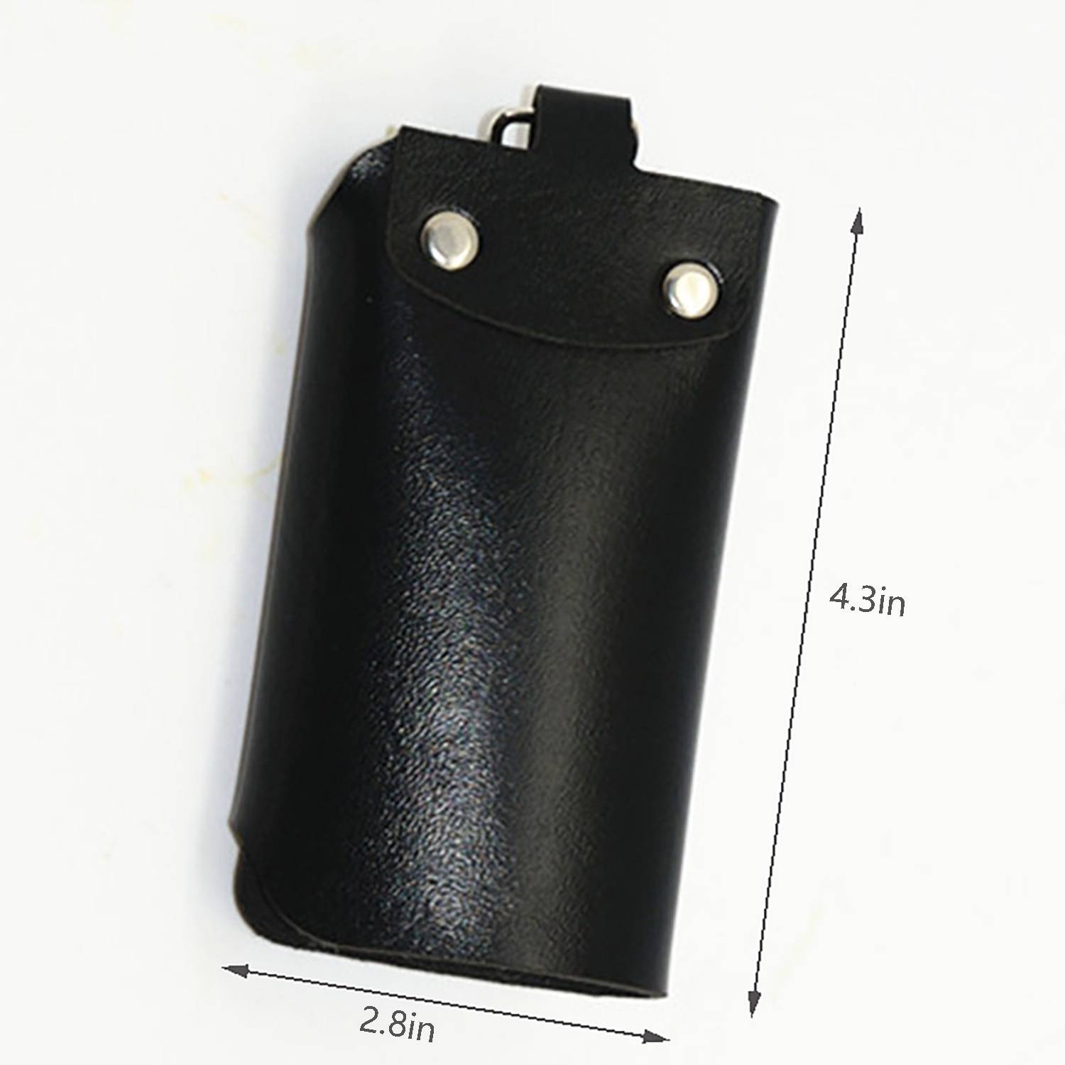 PU Leather Double-Snap Key Pouch 15