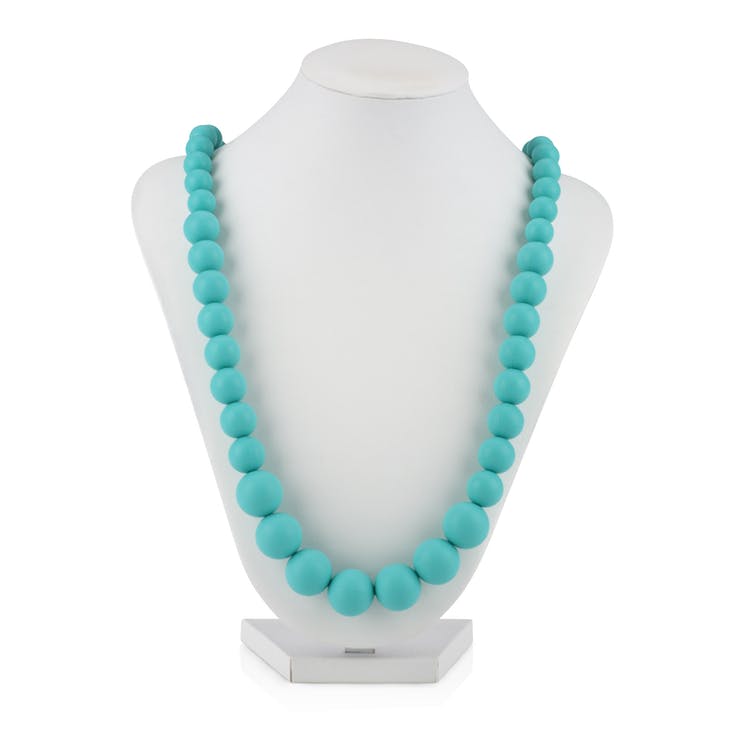 Nuby Round Beads Teething Necklaces - Aqua 29.5" 1