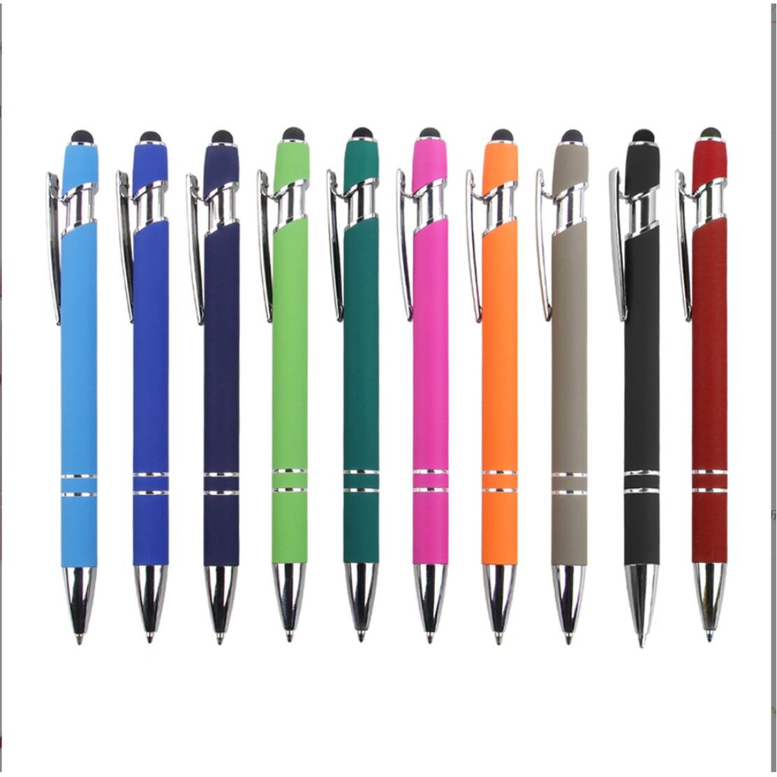 Rubberized Soft Touch Ballpoint Pen with Stylus Tip 3