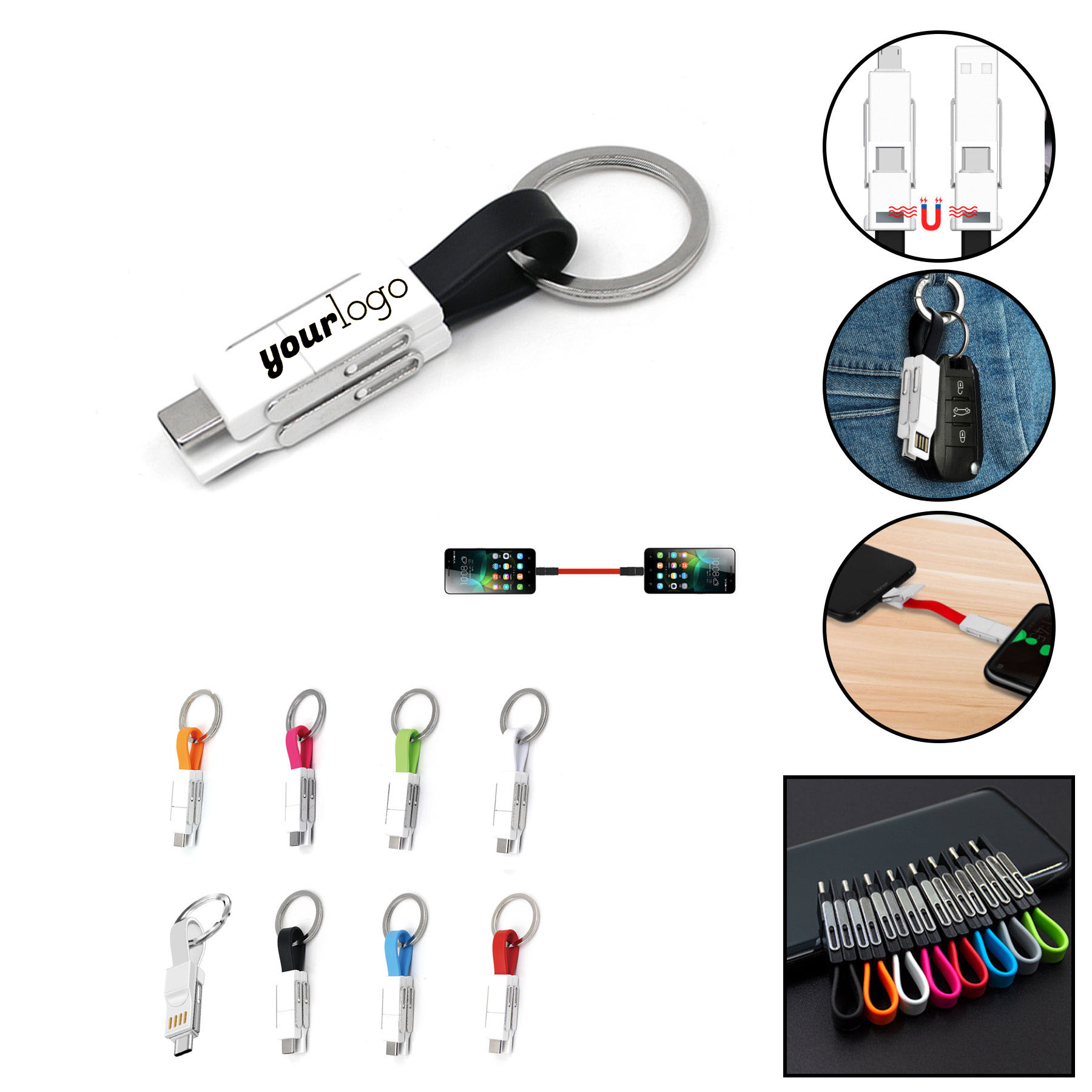 3in1 Keychain Magnetic USB Cable 2