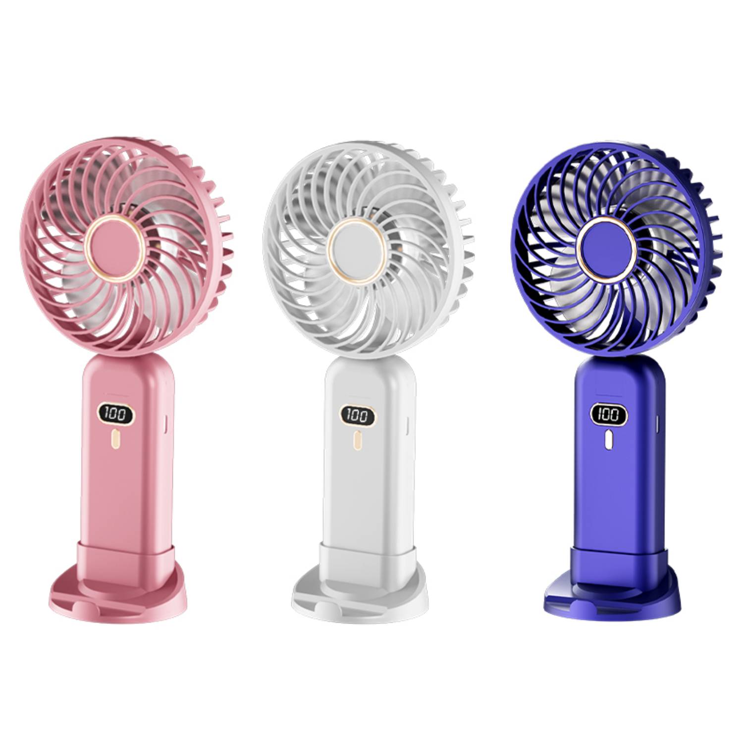 Digital Foldable Handheld Fan with Phone Stand 2