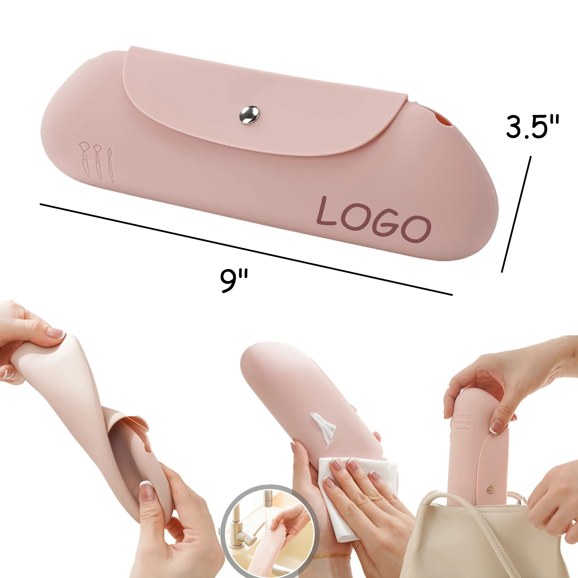 MOQ 10 Silicone Makeup Brush Storage Bag Dust Waterproof 2