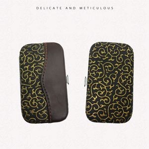 6 Pieces Manicure Set With Golden PU Leather Case 6