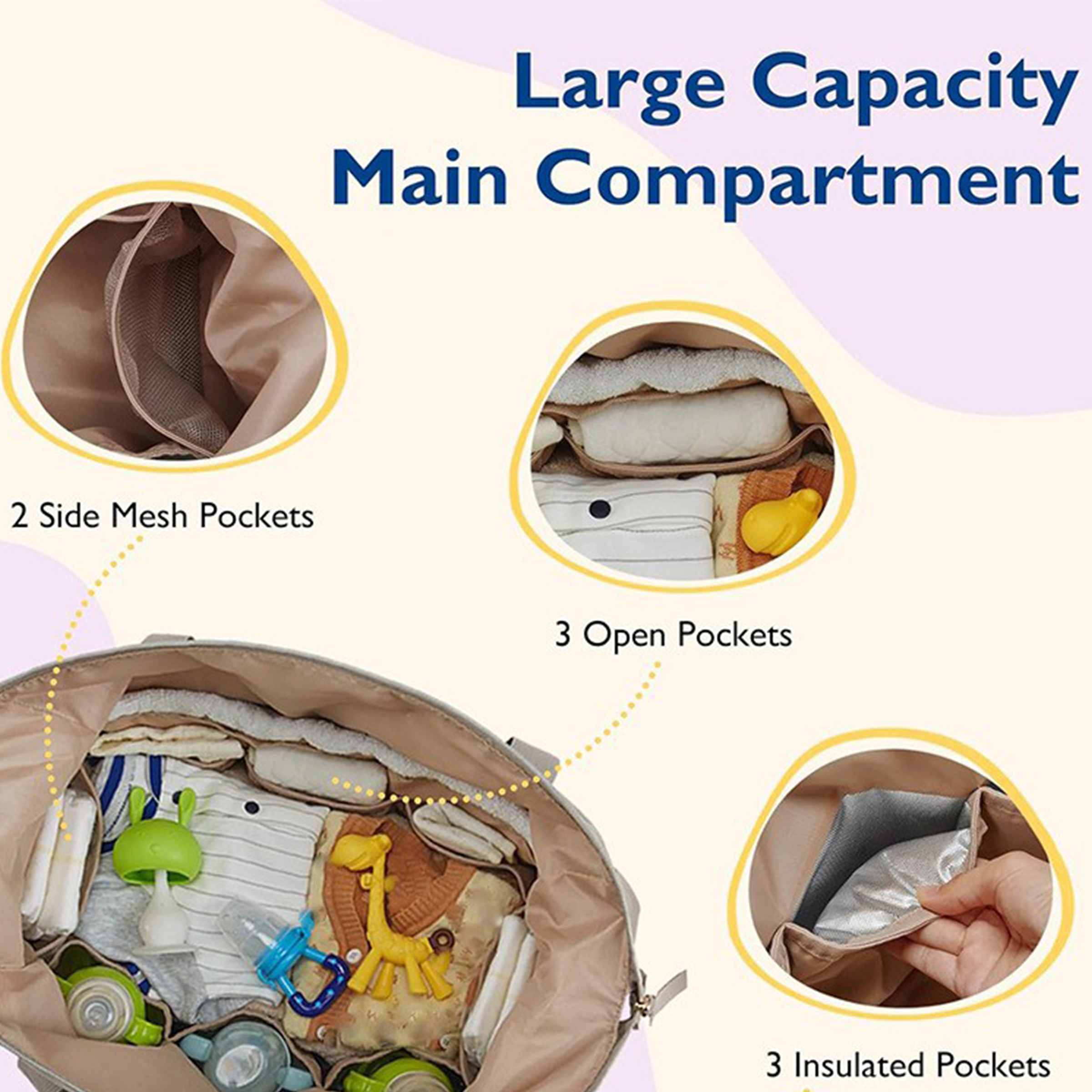 Nylon Large Capacity Travel Mother And Baby Bag 3