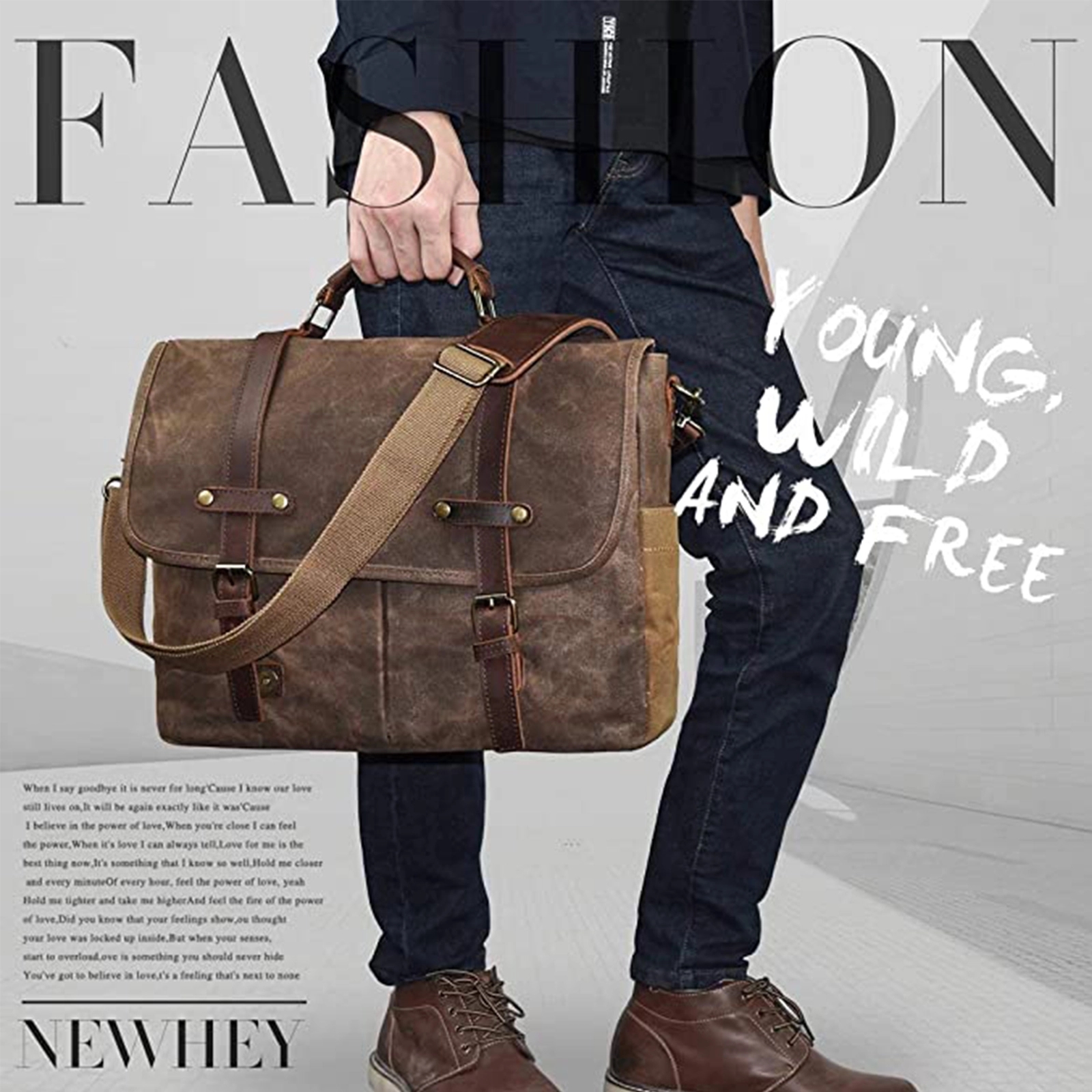Mens Messenger Bag 15.6 Inch Waterproof 14
