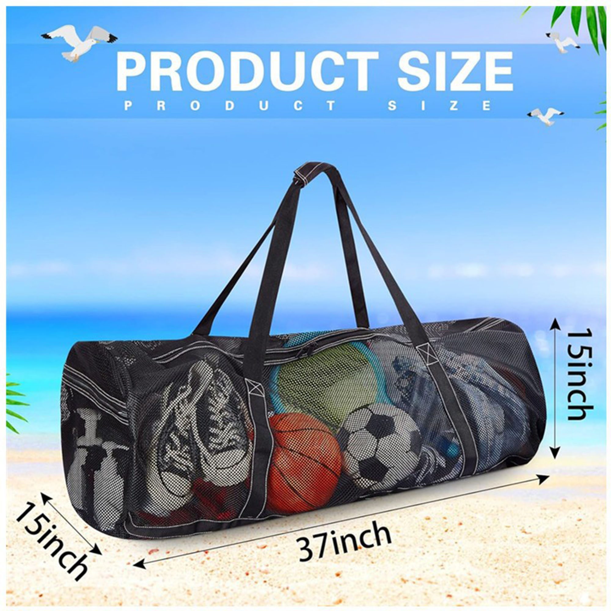 Large Mesh Dive Bag with Zipper Pockets 3