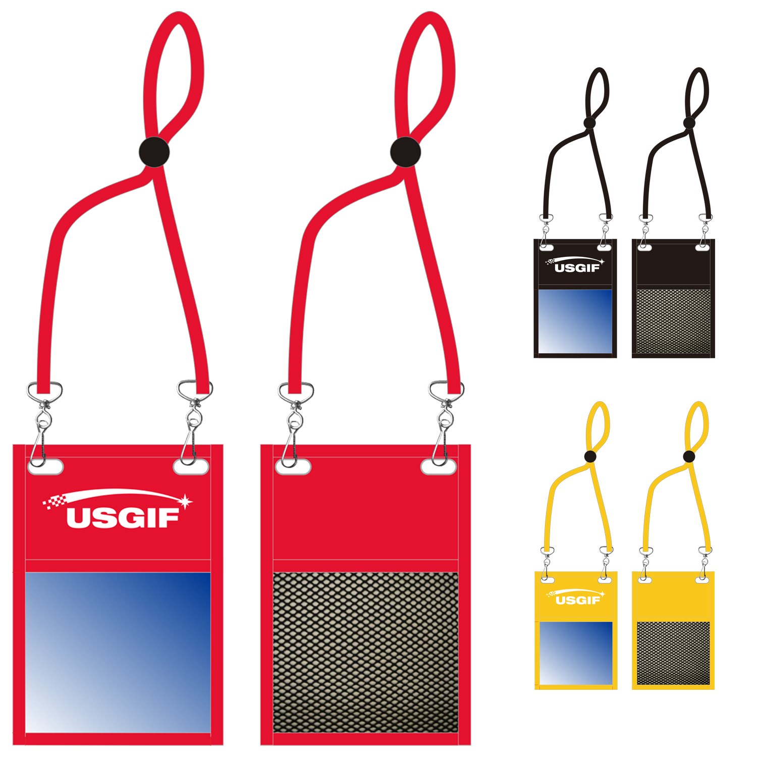 NYLON 2D RING LARGE DOUBLE POUCH NECK WALLET 1