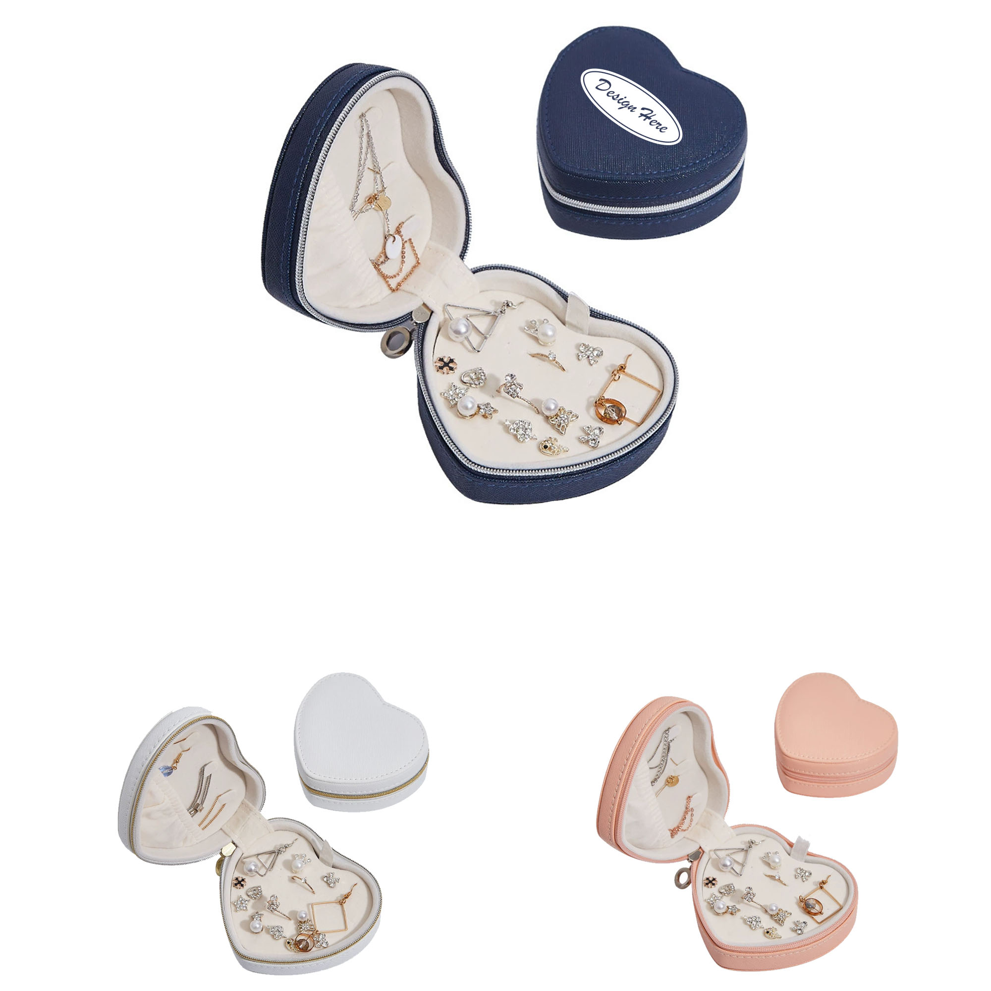 Heart-Shaped Portable Jewelry Box 2