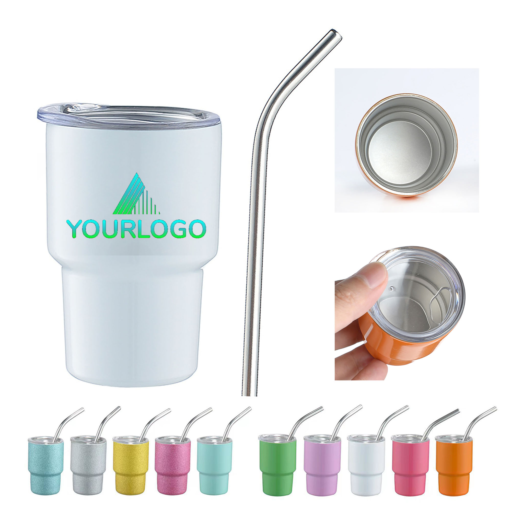 3oz Mini Insulated Car Cup with Straw 2