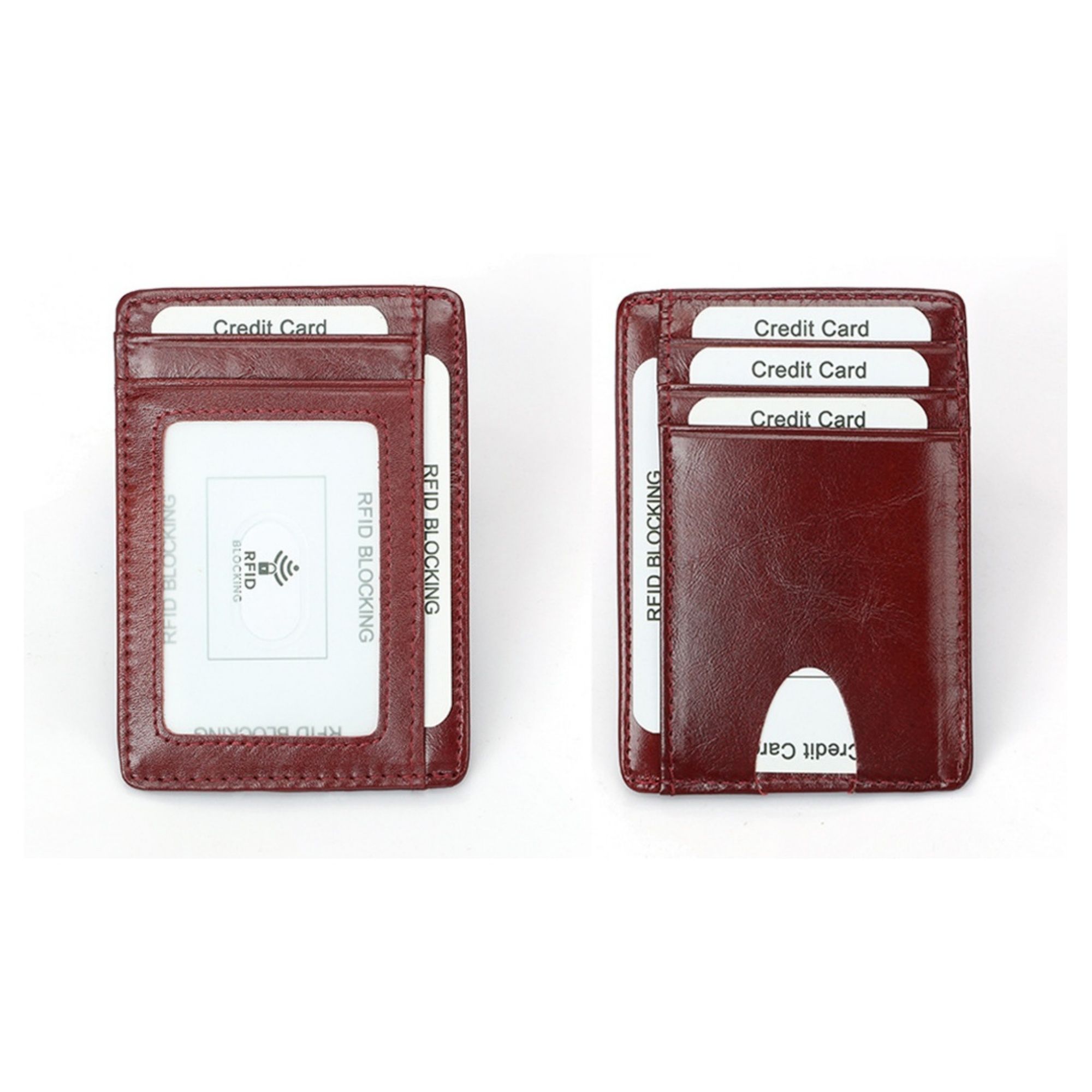 Small RFID Blocking Leather Card Holder 2