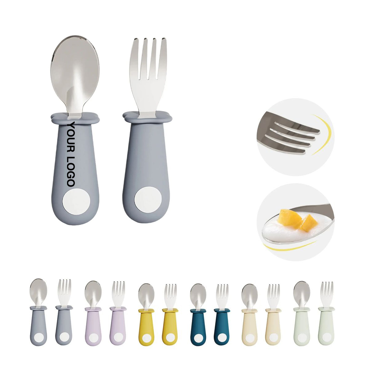 Soft Handle Baby Utensil Set for Feeding 3