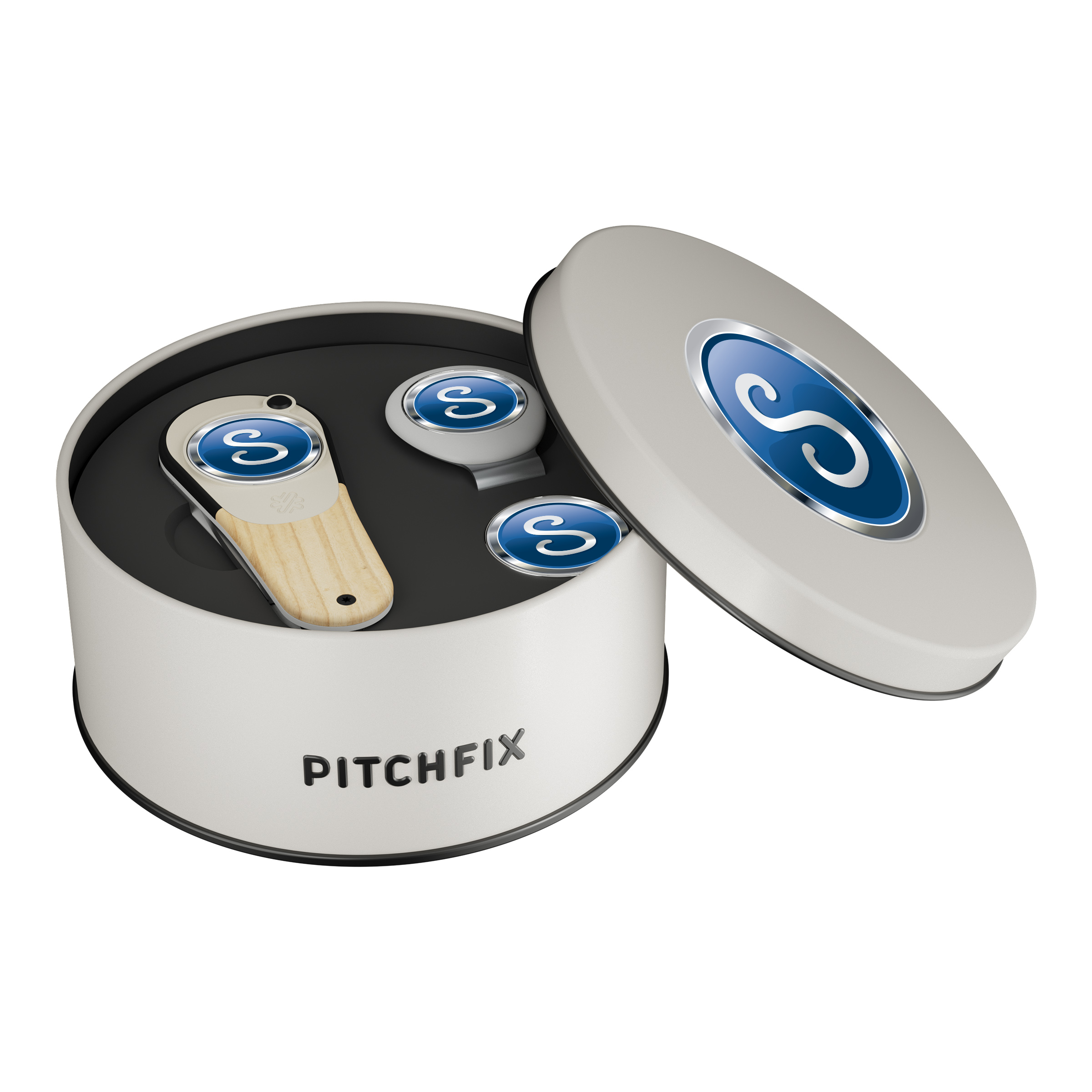 Pitchfix Woodie Golf Divot Tool Deluxe Gift Set w/ Hat Clip 5