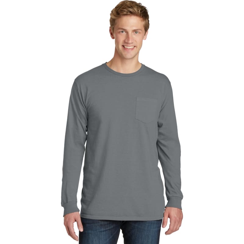 Port & Company Beach Wash Garment-Dyed Long Sleeve Pocket Tee 69