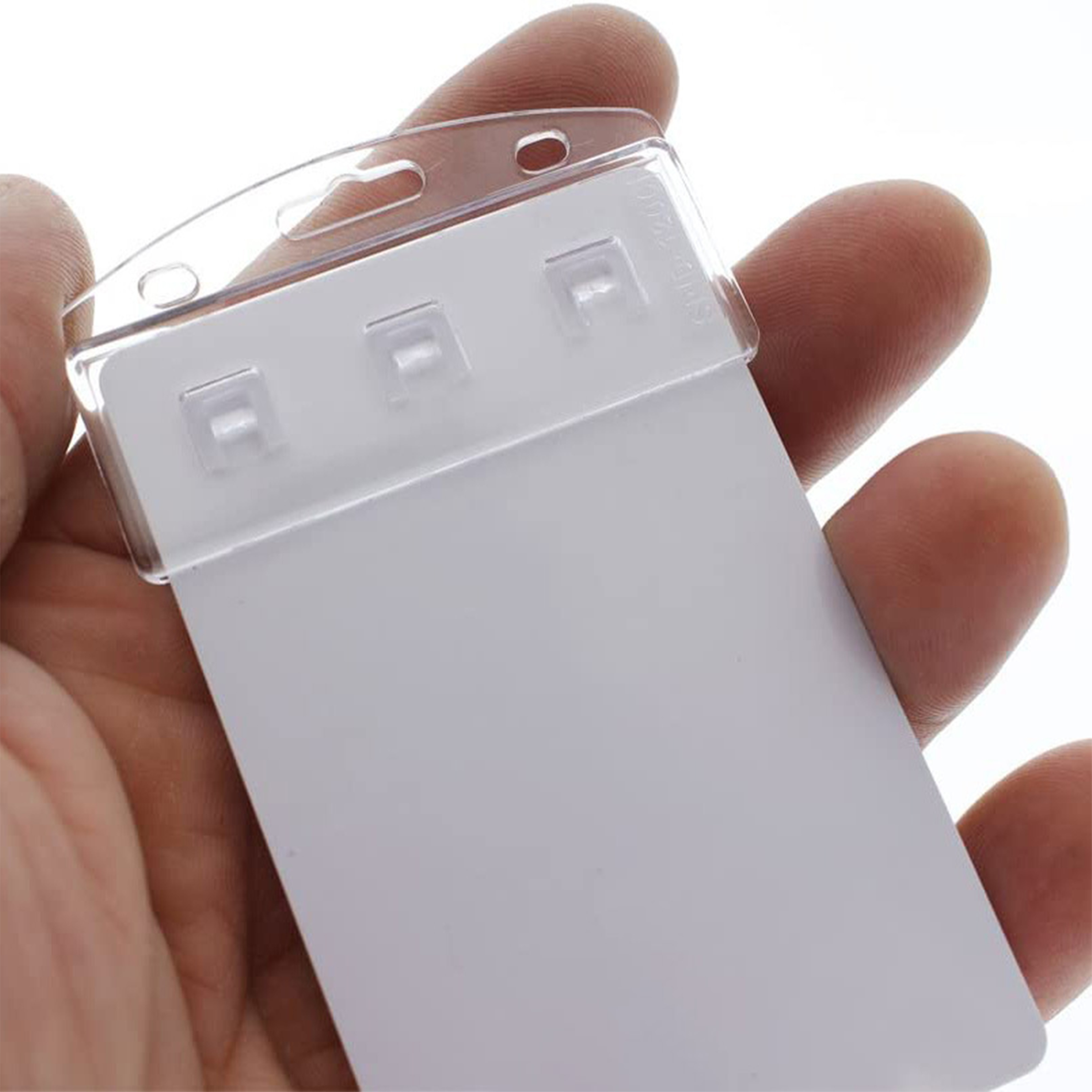 Plastic Translucent Frosted Id Card Holder Clip 5