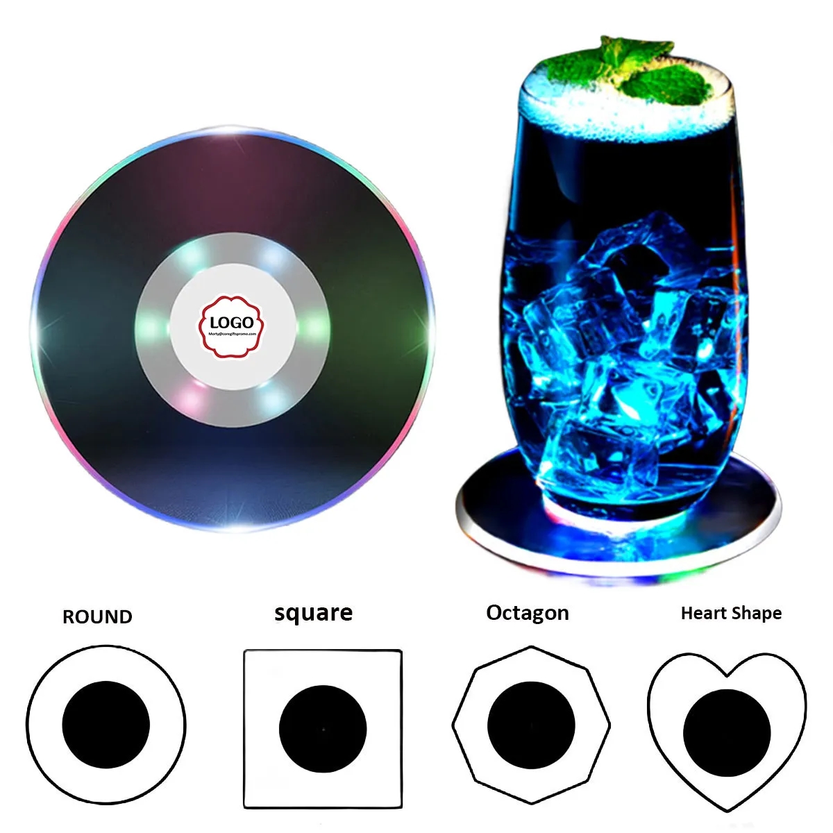Colorful Luminous LED Cocktail Coaster 2