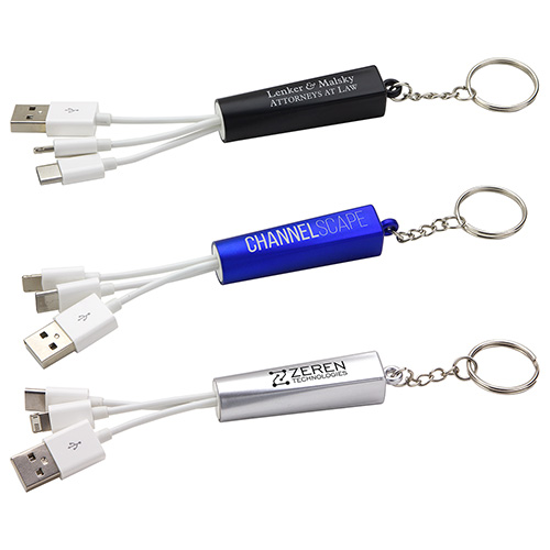 Trey 3-in-1 Light-Up Charging Cable with Keychain 8