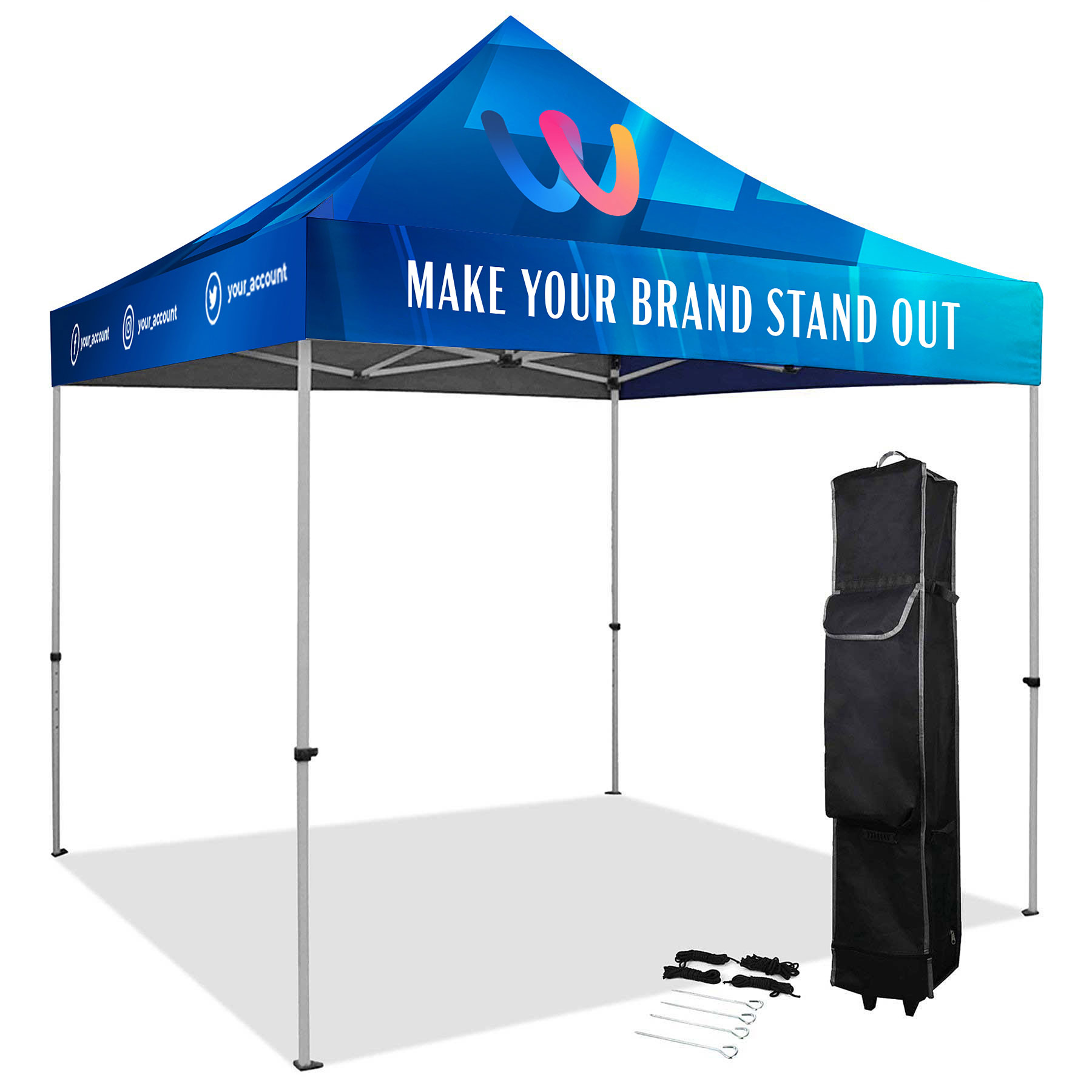 10' x 10' Custom Printed Pop Up Tent Kit w/ Steel Frame 4