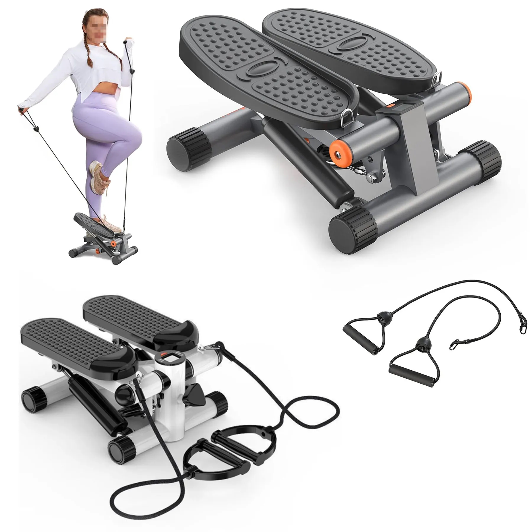 Fitness Stepper with Resistance Band LCD Display 4