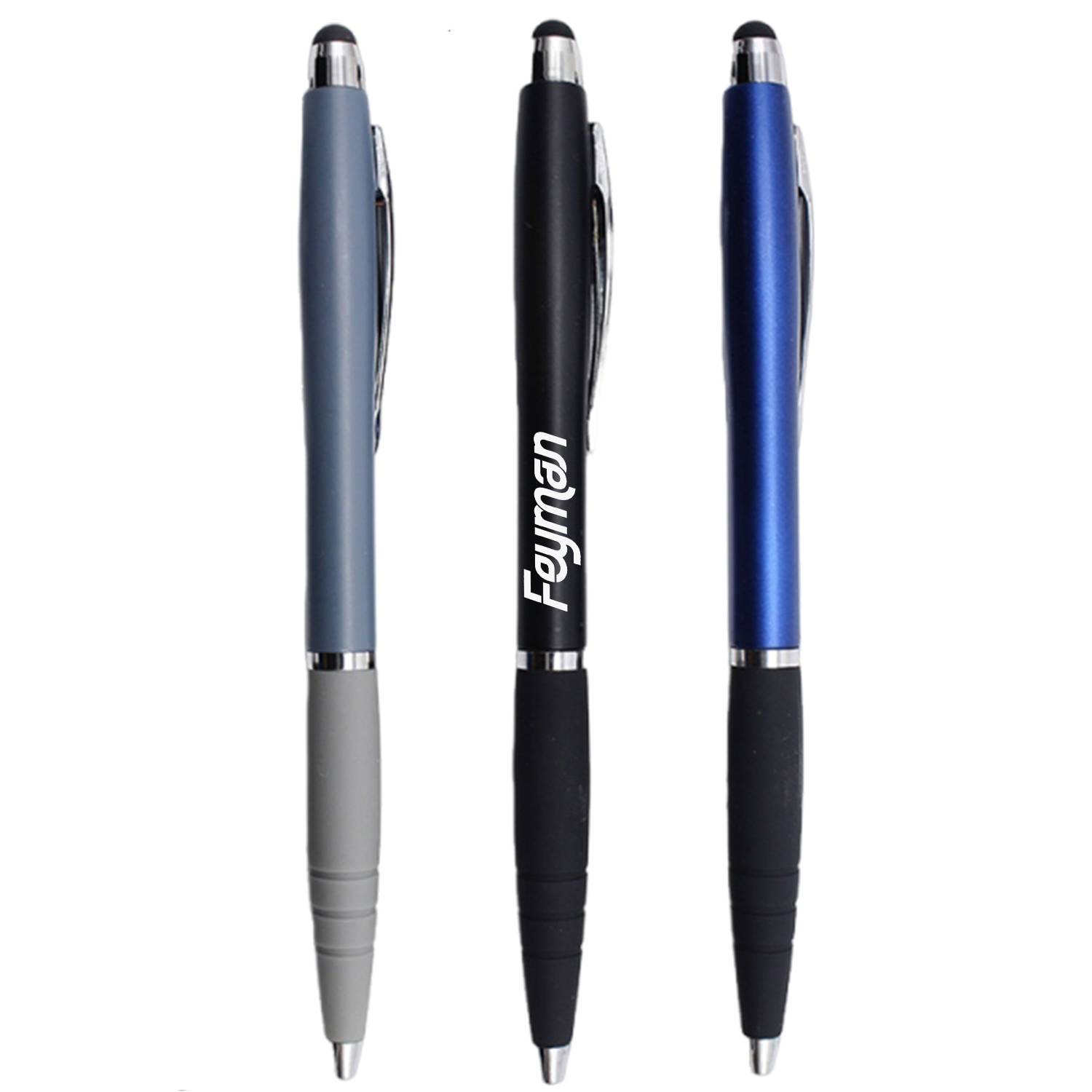 Twist Action Plastic Ballpoint Pen w/ Stylus 1