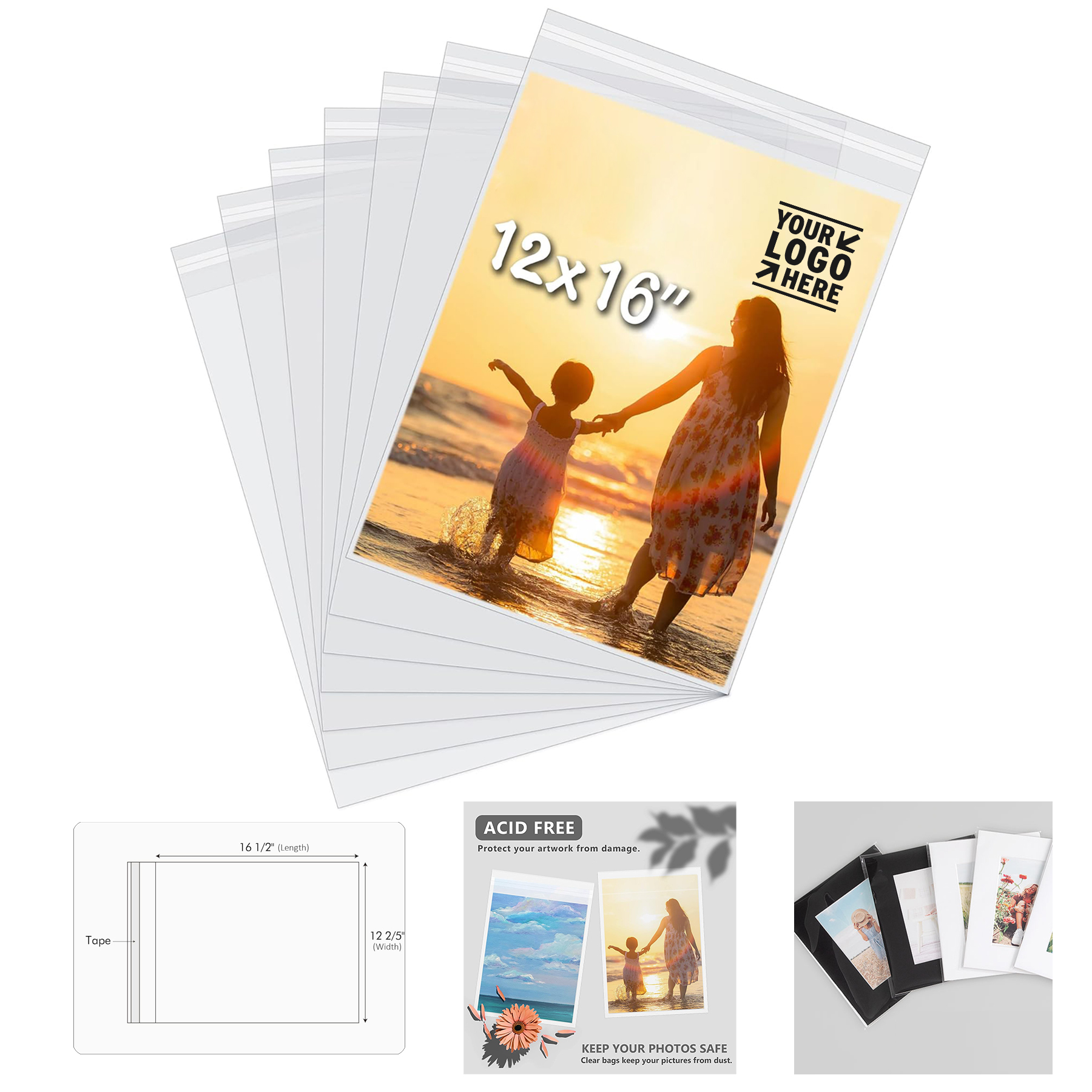 12"x16" Art Print Picture Crystal Sleeves Storage Bag 2