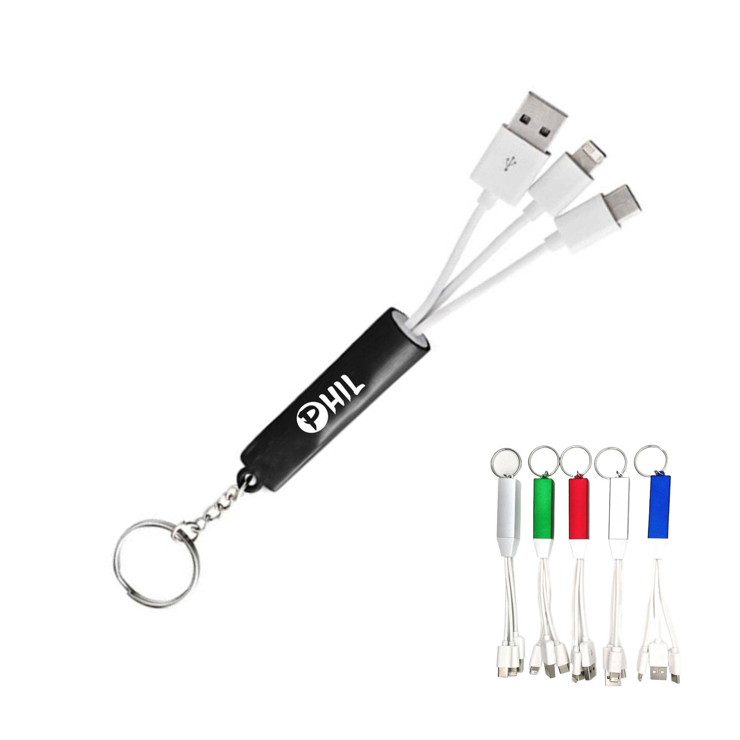 3-in-1 keychain USB data transmission cable 3