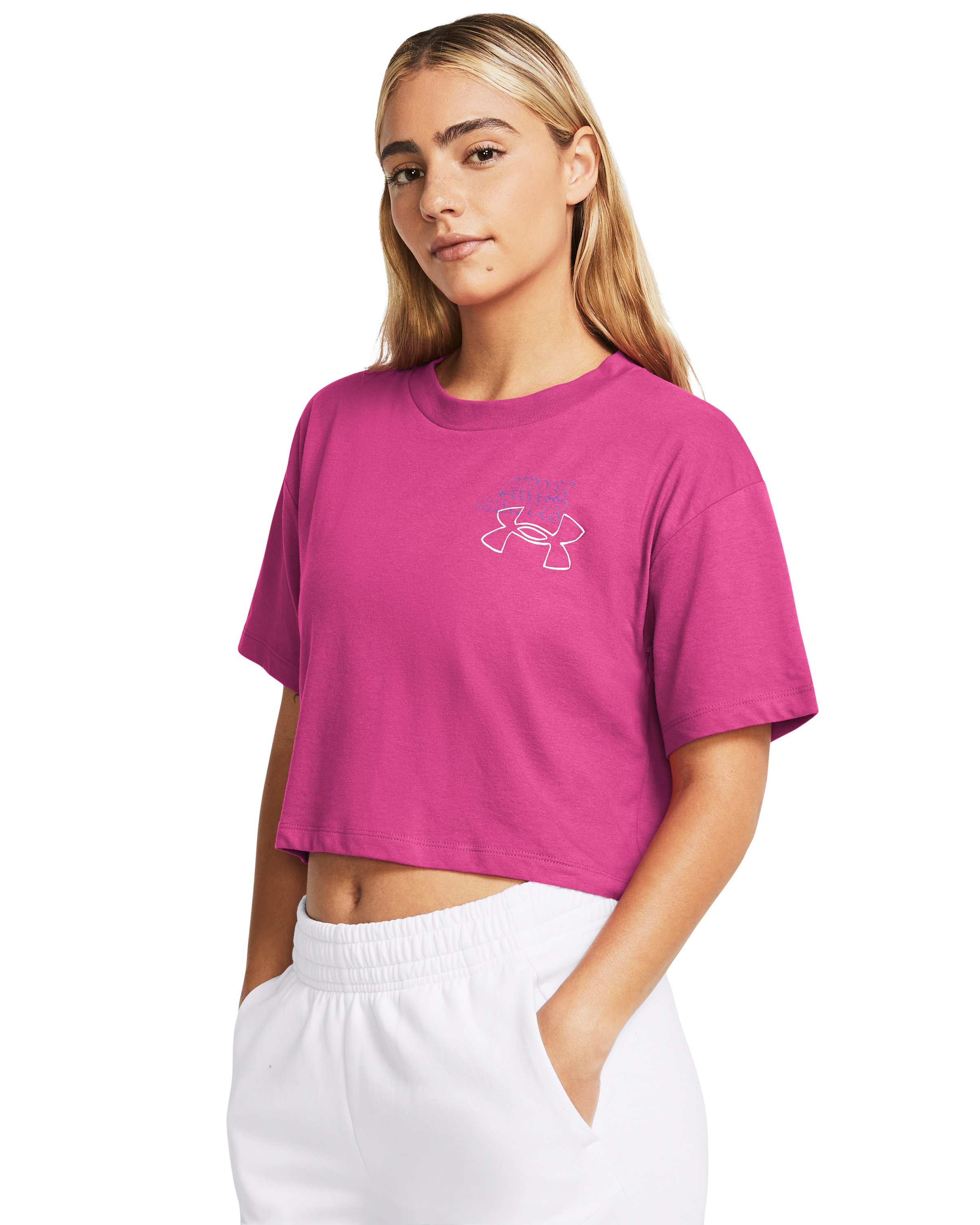 UA Bubble Script Women's Crop Short Sleeve 3