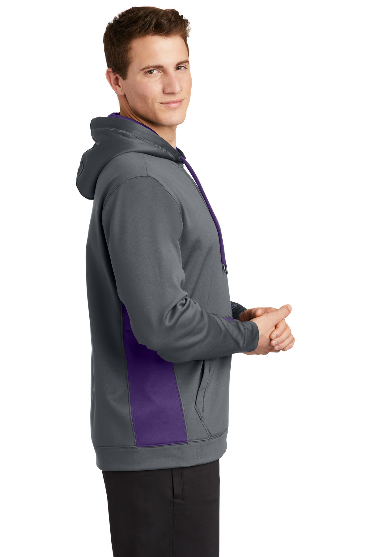 Sport-Tek Sport-Wick Fleece Colorblock Hooded Pullover. ST235 55