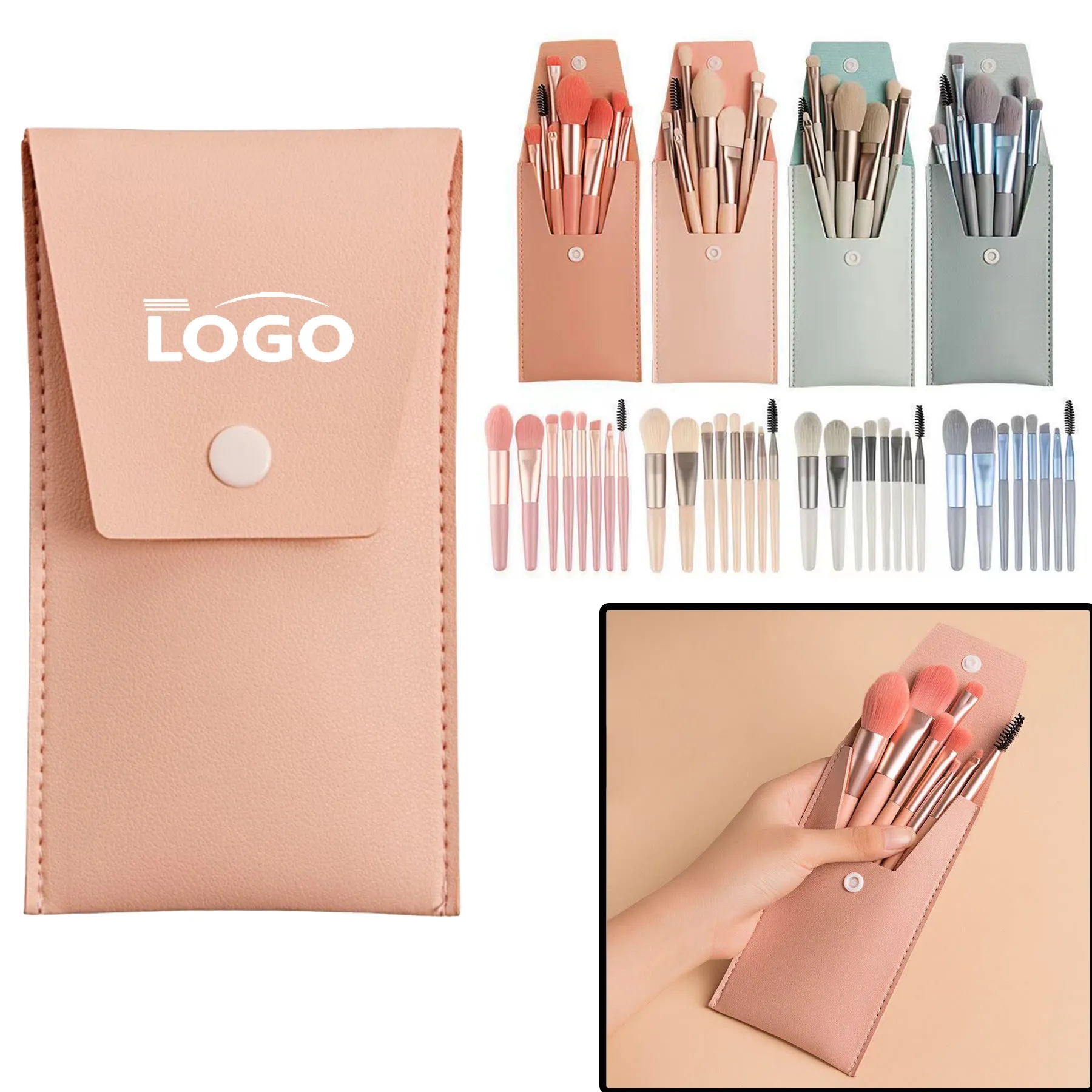8 Pcs Travel Makeup Brush Set