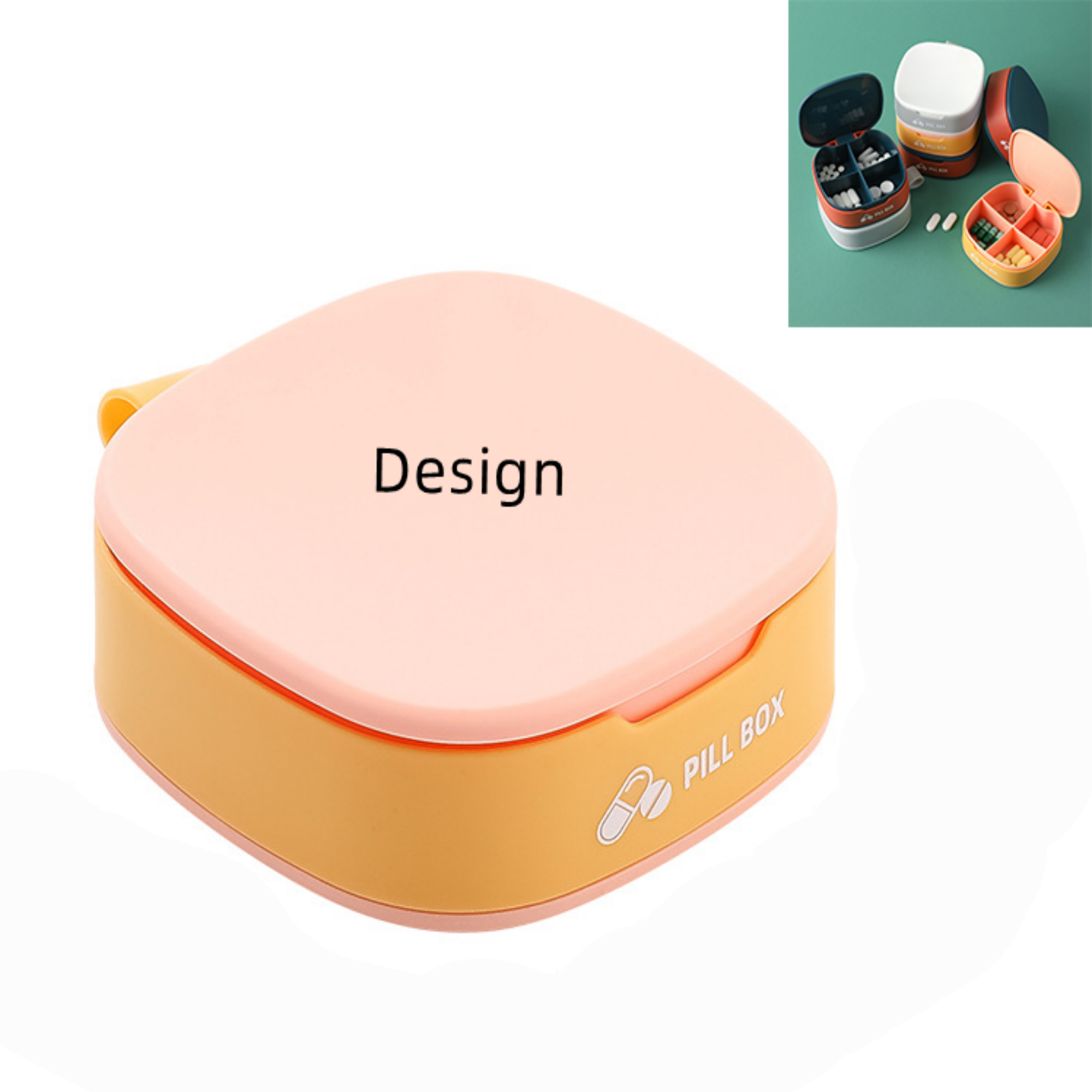 4-Compartment Silicone Pill Case
