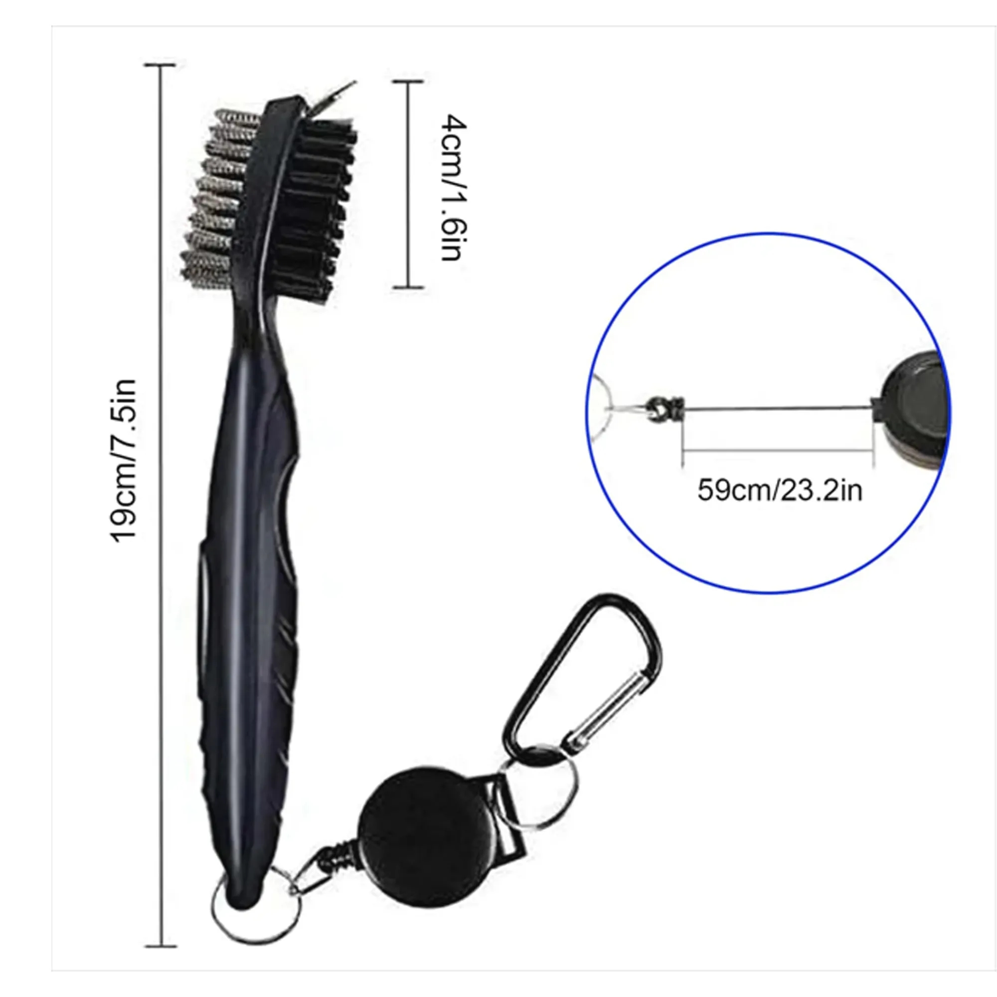 Golf Club Cleaning Brush With Retractable Keychain 6