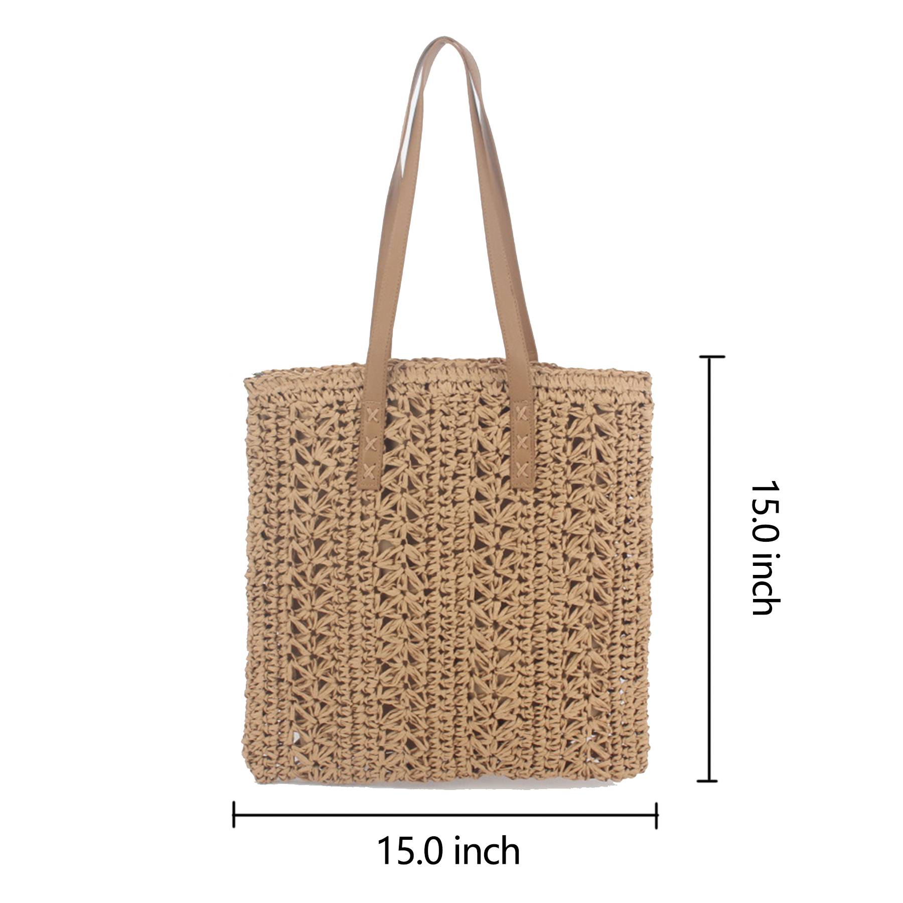 Handwoven Straw Beach Bag for Travel 2