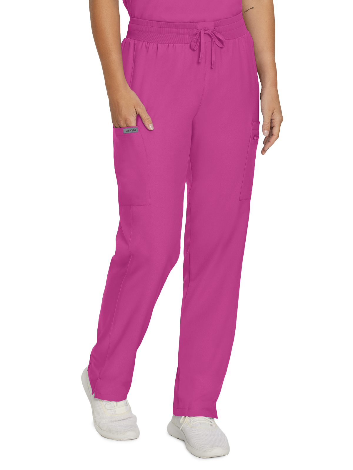 Landau - Forward - Women's Seven-Pocket Mid-Rise Rib-Knit Elastic Waist Cargo Pant 61