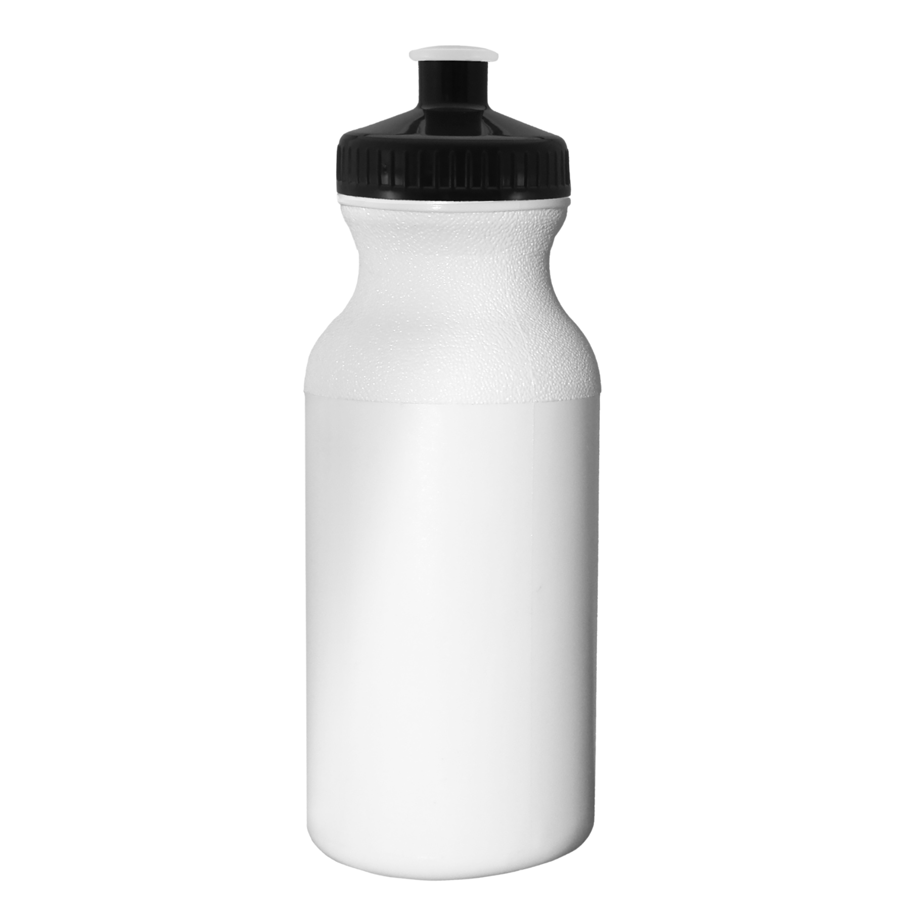White 20 oz. HDPE Economy Bike Bottle with Color Push Pull Lid 5