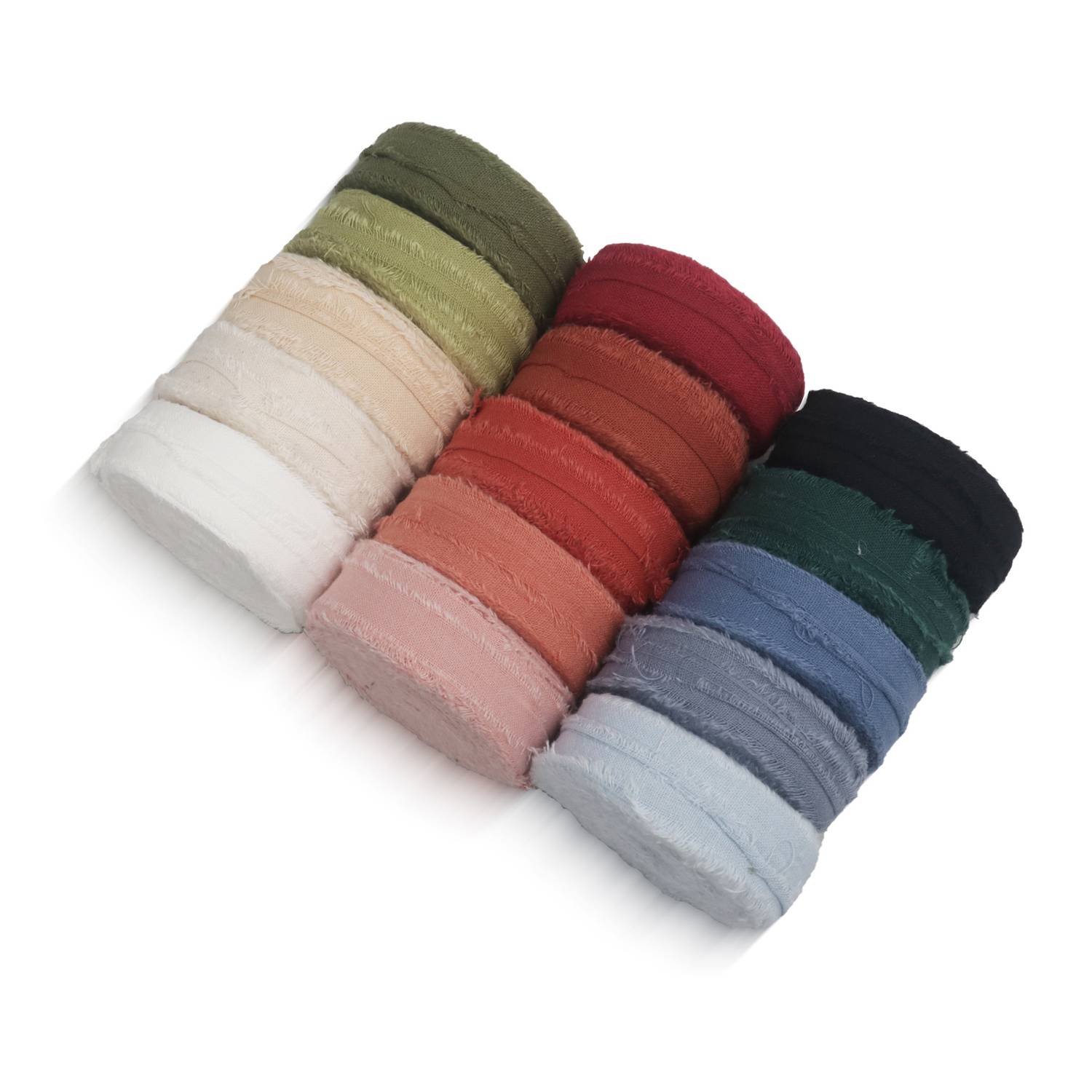 3Pcs Custom Handmade Cotton Frayed Fringe Ribbons 4