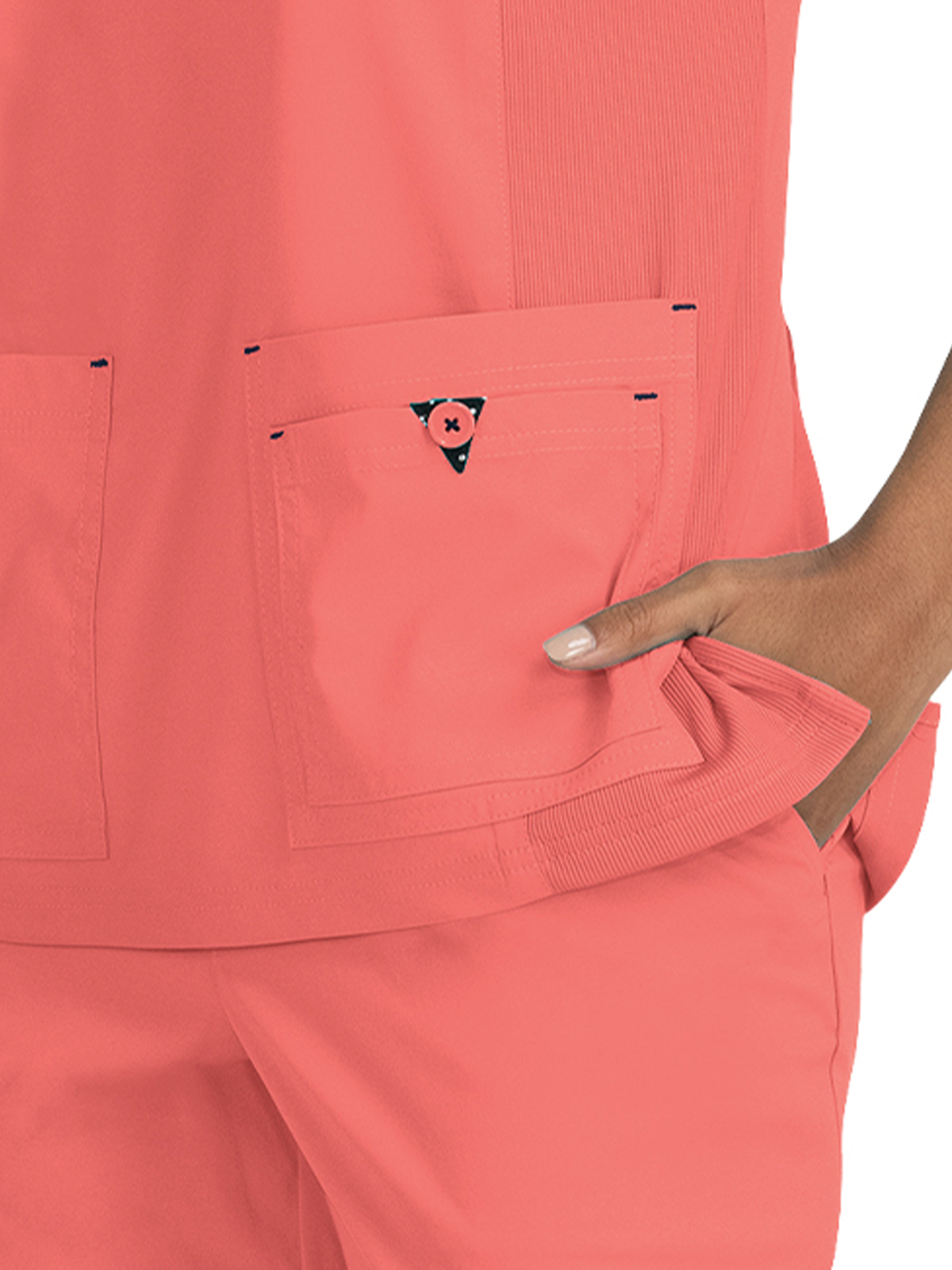 koi - Basics - Women's Four-Pocket Mock-Wrap Neck Katie Top 5