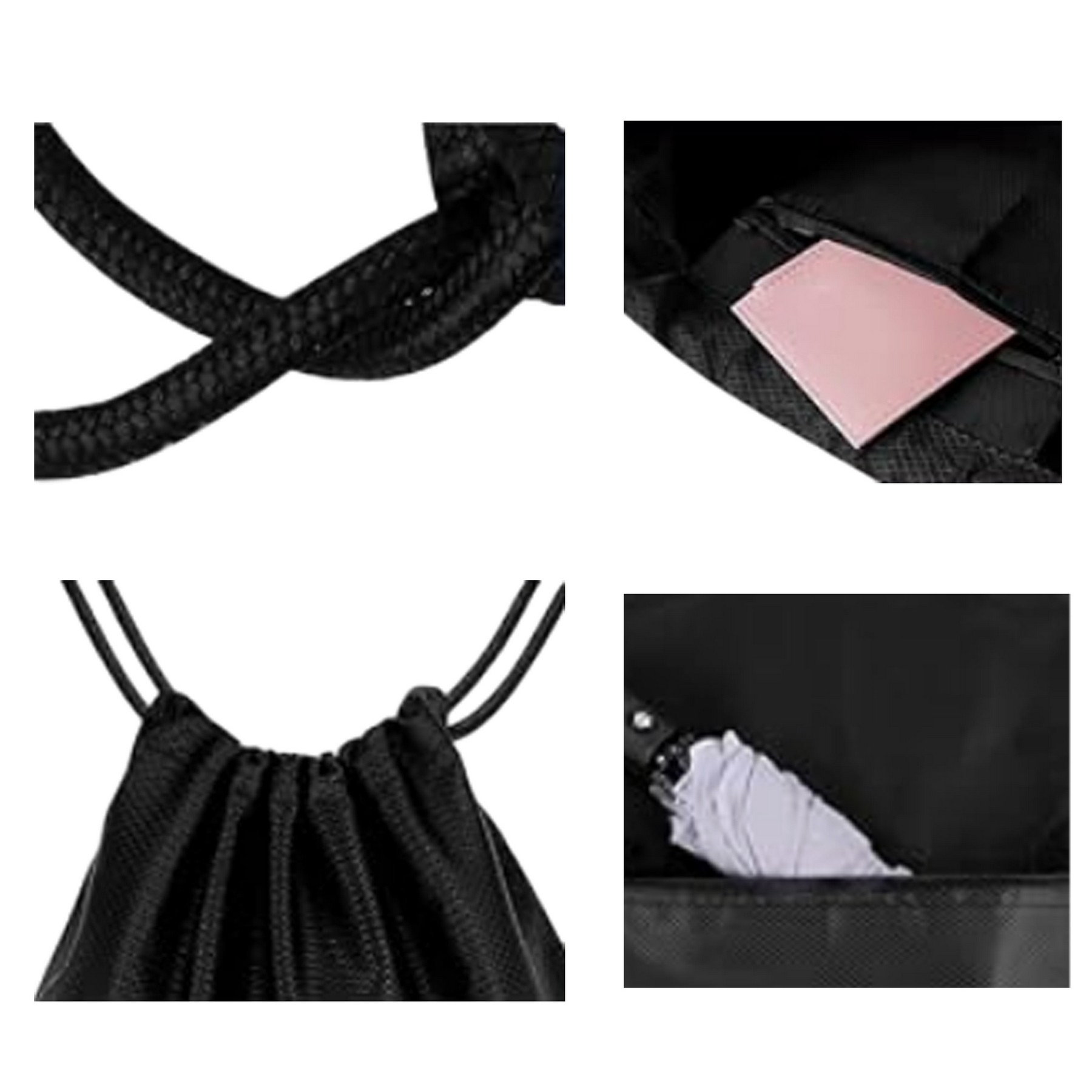 Drawstring Backpack with Zip Pocket 3