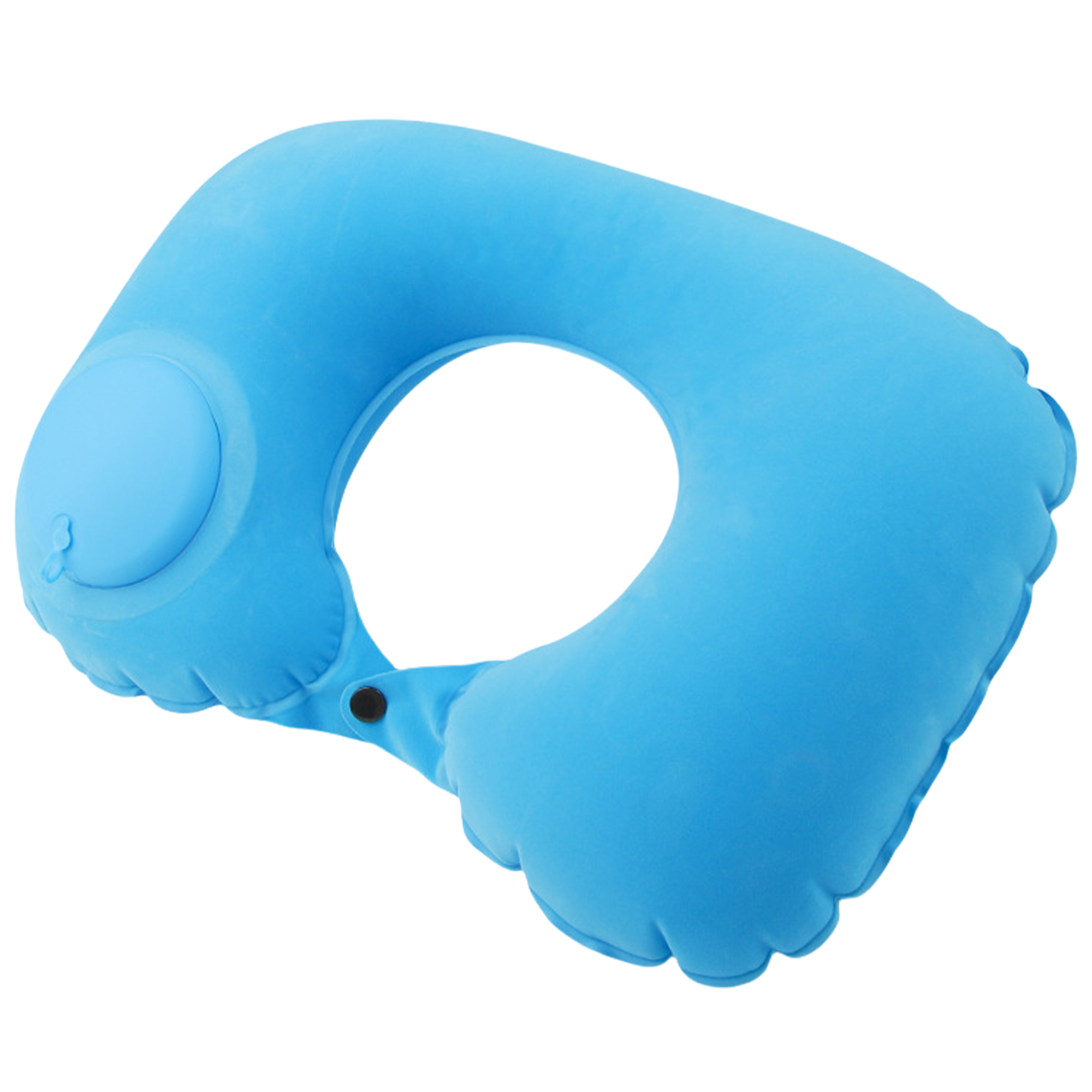 Press Inflatable Flocked U-Shaped Neck Pillow for Travel 3