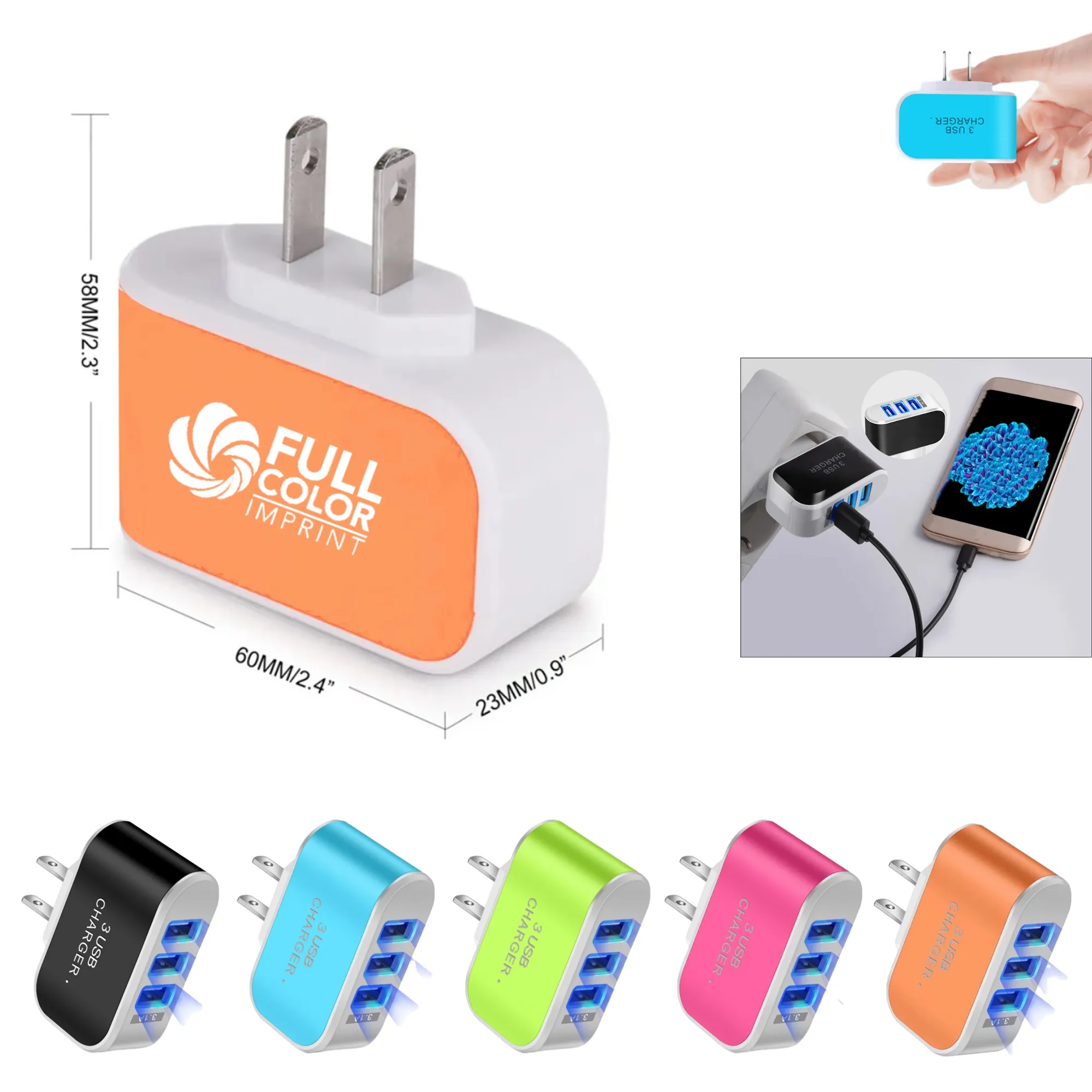 3-Port USB Fast Charger 4