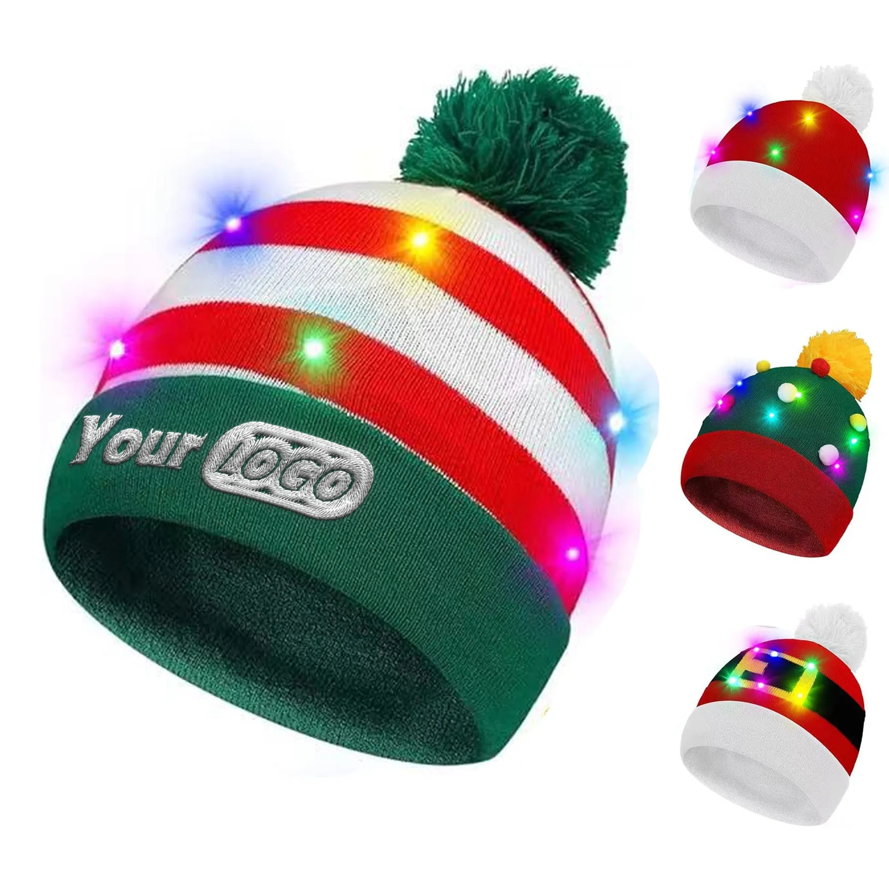 LED Light-Up Christmas Knit Beanie 5