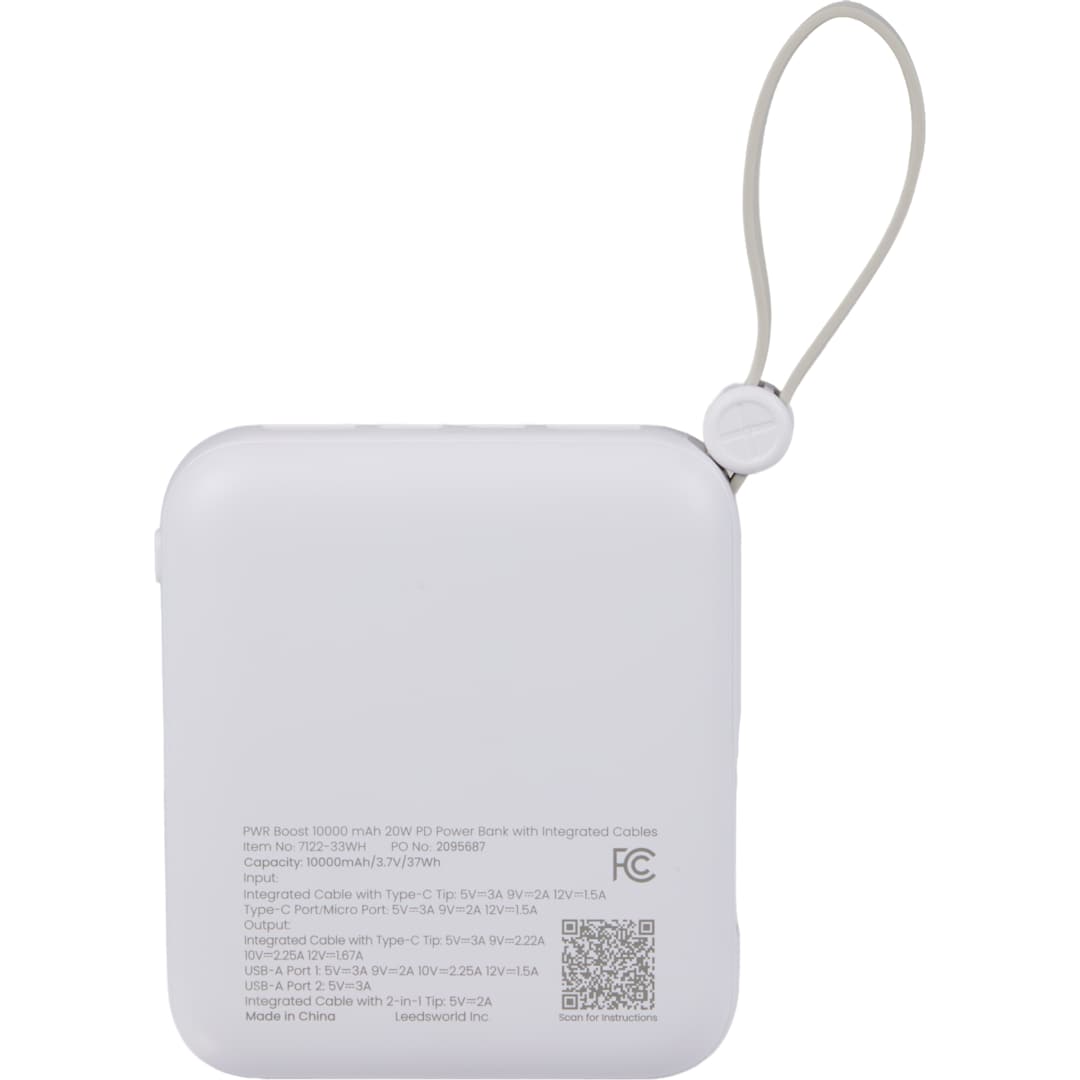 PWR Boost 10000 mAh 20W PD Power Bank w/ Cables 27