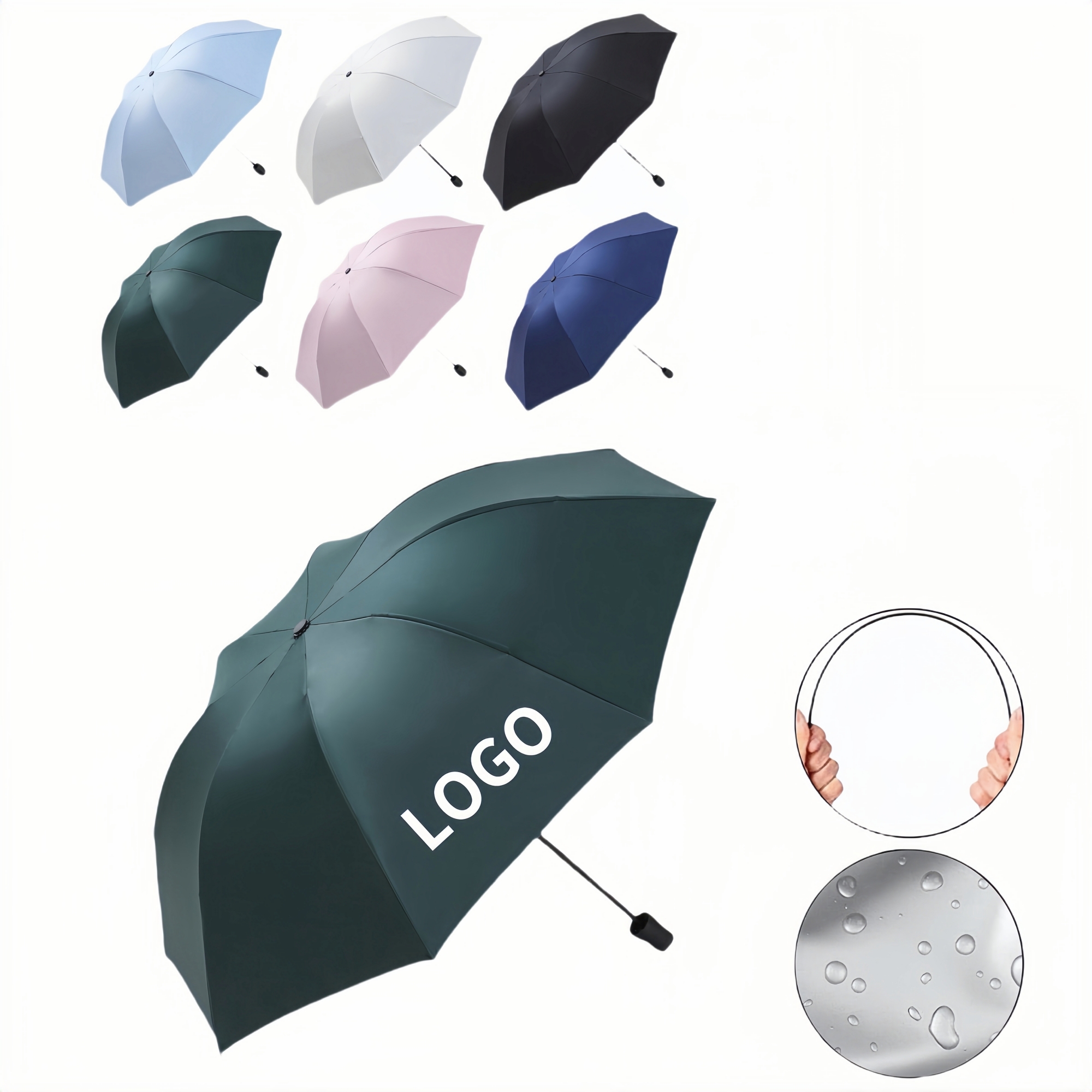 8 Bone Auto Open Folding Umbrella 2