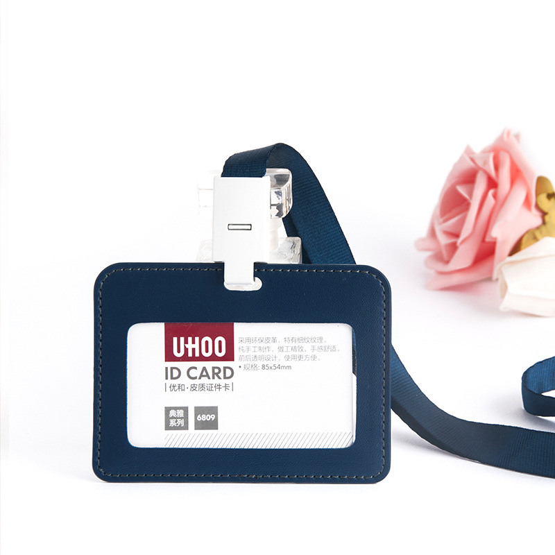 Leather ID Badge Holder with Lanyard 4