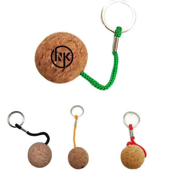 Float Cork Ball Keychain