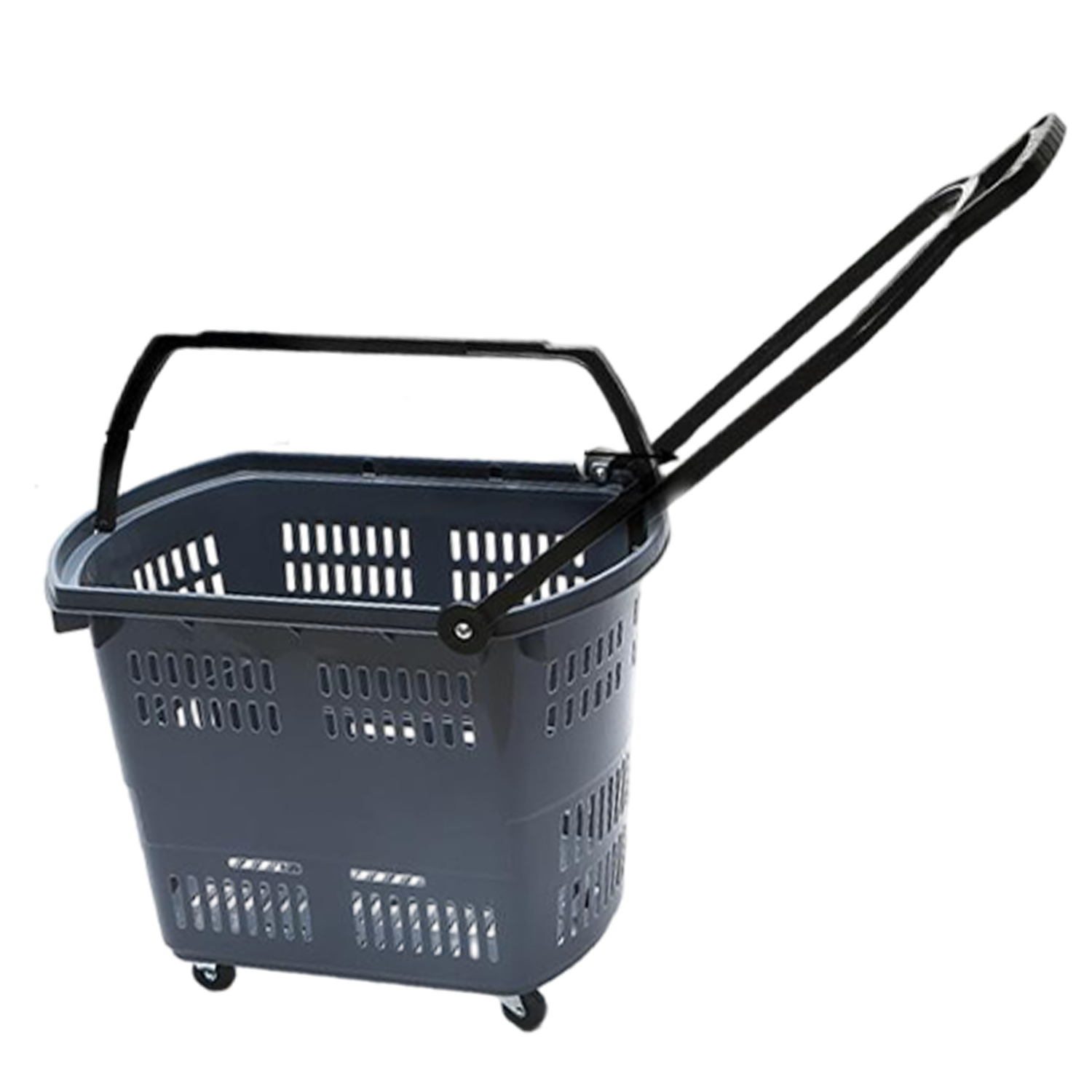 Plastic Wheeled Shopping Baskets w/ Handles 21