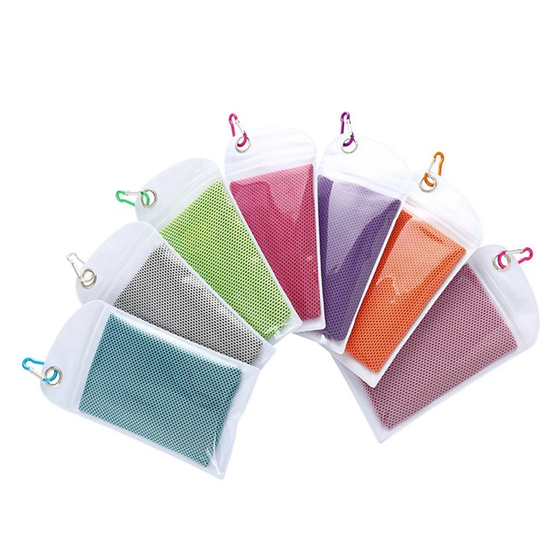 Cooling Towel with Zip Pocket and Carabiner, custom towel with logo imprint 5
