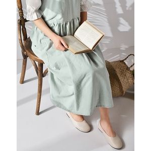 Cotton Linen Cross Back Apron for Women with Pockets 3