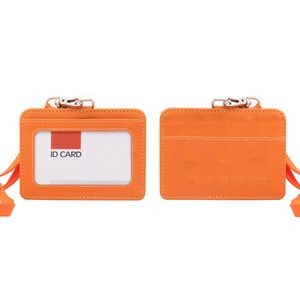 RFID Blocking PU Leather Card Holder with Lanyard 20