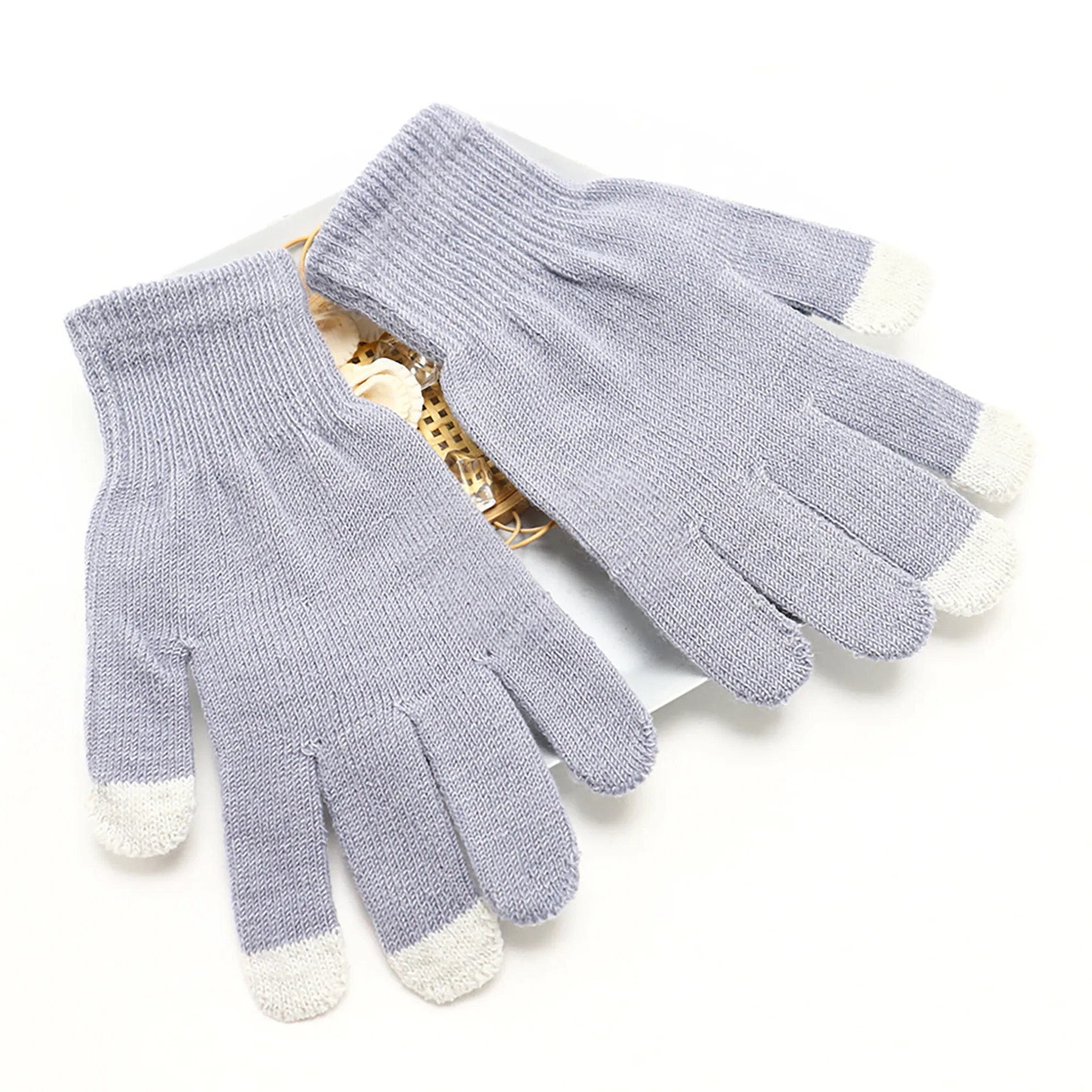 Unisex Touchscreen Winter Knit Gloves MOQ 50 Pairs 9