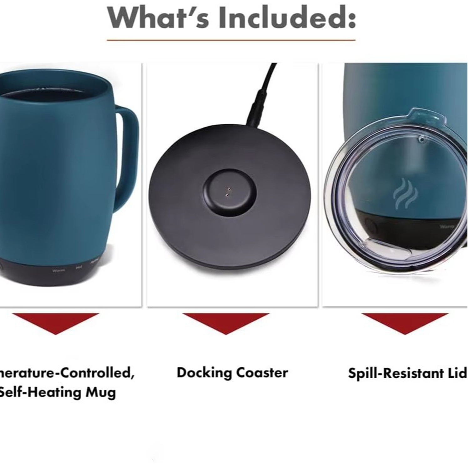 12oz Adjustable Heat Smart Warmer Stainless Steel Mug Set 7